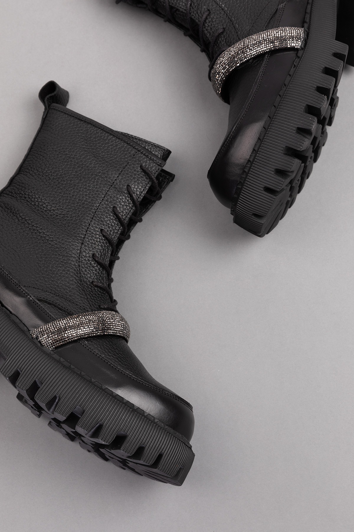 Gondol Kadın Hakiki Deri Kalın Topuklu Hafif Taş Detaylı Şık Bot rg.88222 - Görsel 4