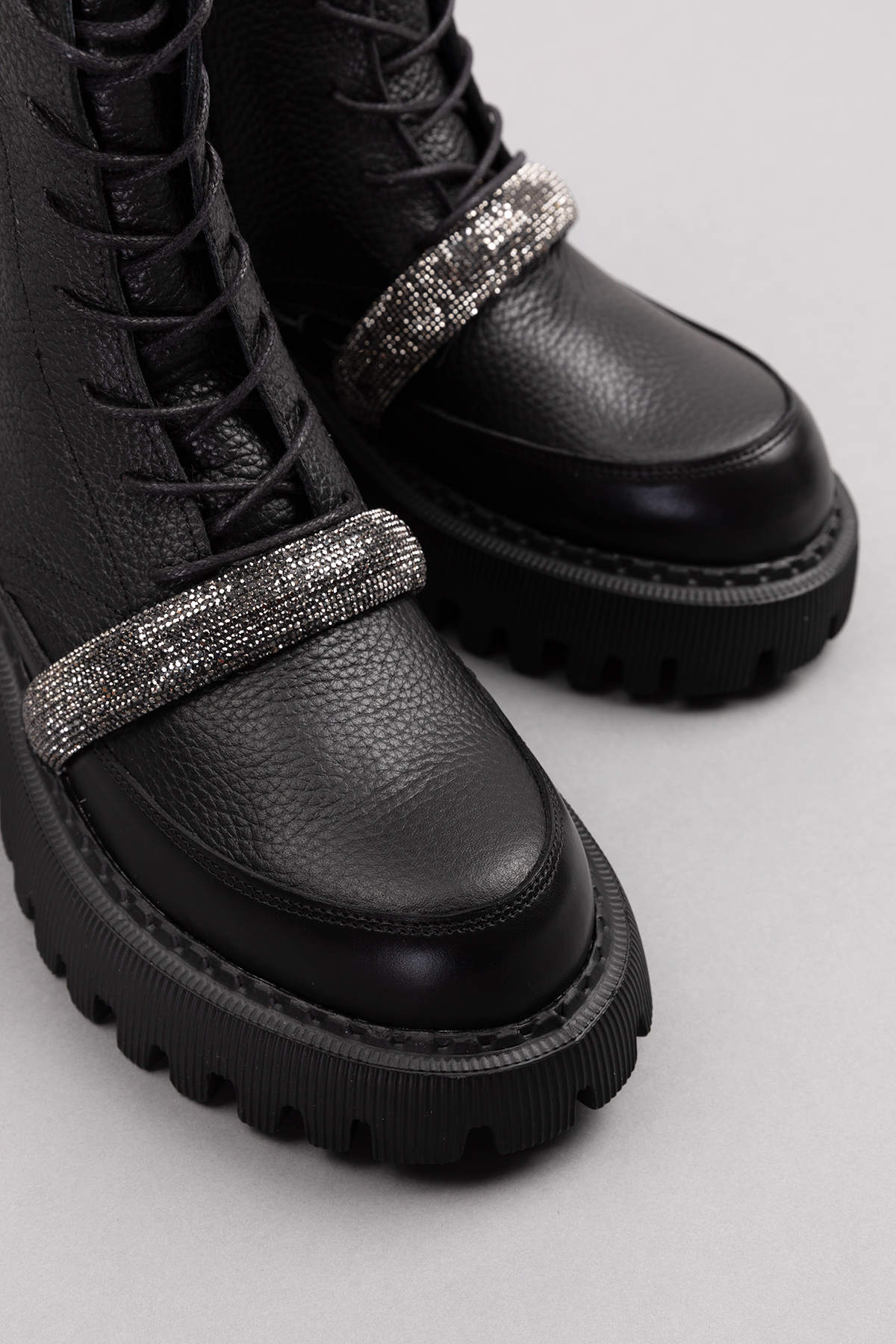 Gondol Kadın Hakiki Deri Kalın Topuklu Hafif Taş Detaylı Şık Bot rg.88222 - Görsel 8