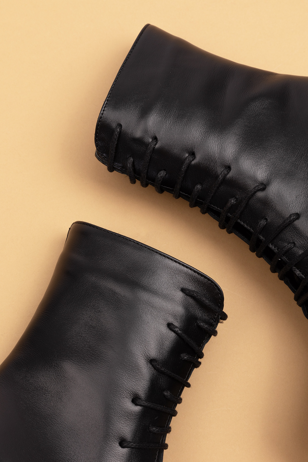 Gondol Kadın Hakiki Deri Kalın Topuklu Bağcıklı Fermuarlı Bot rg.88191 - Görsel 3