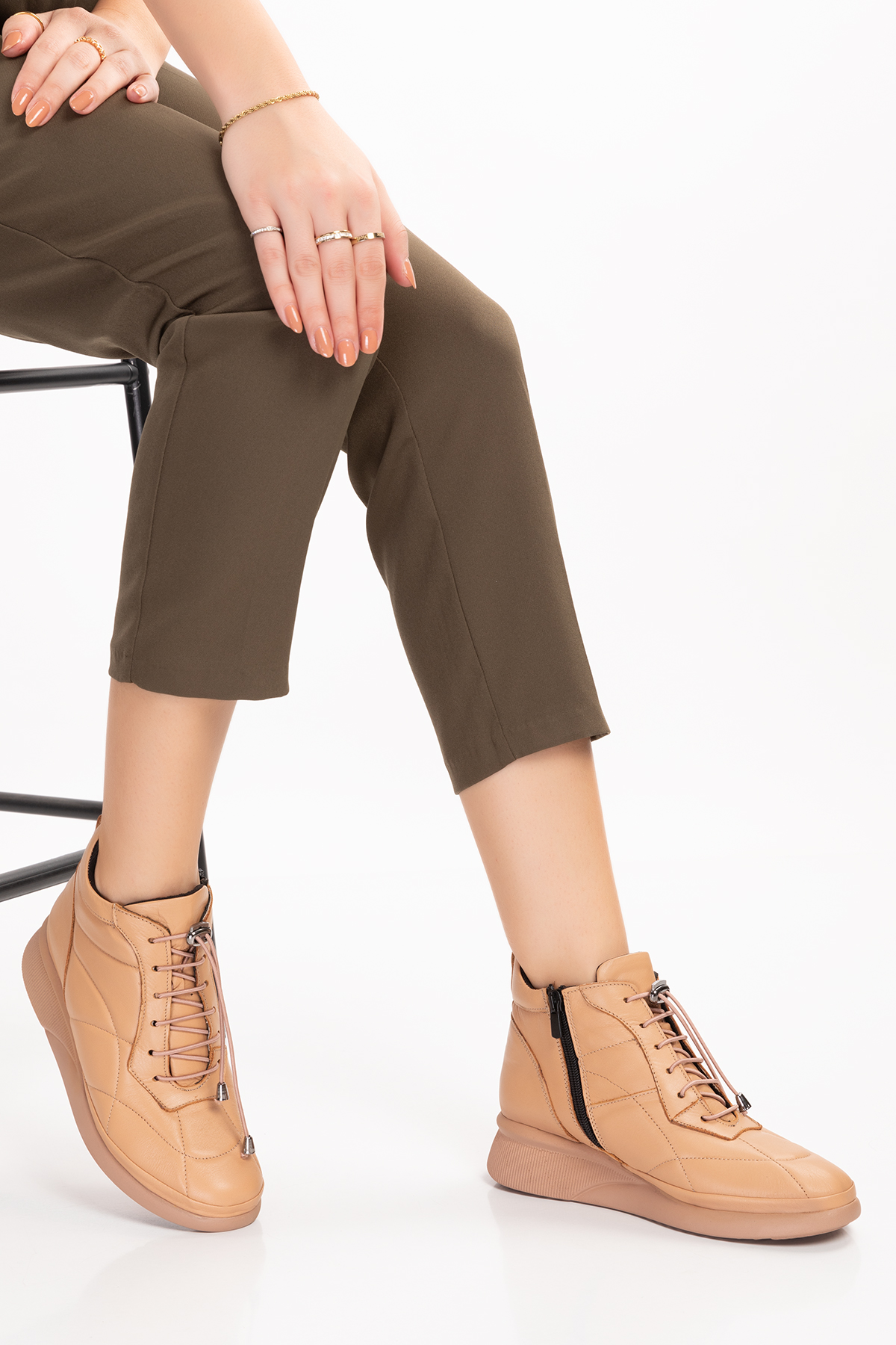 Gondol Kadın Hakiki Deri Hafif Günlük Spor Bot ndr.5515 - Görsel 8