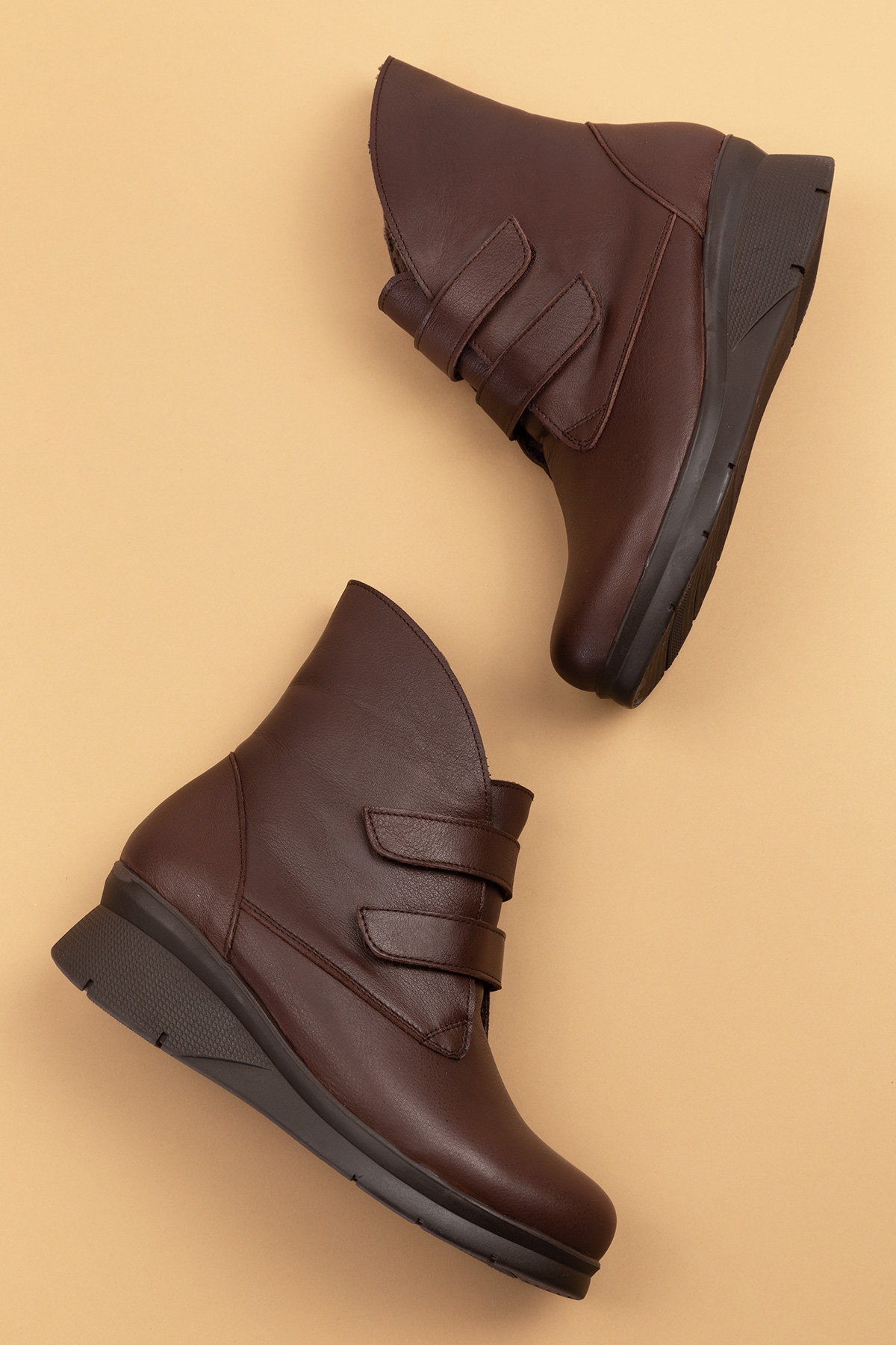 Gondol Kadın Hakiki Deri Kolay Giyim İçi Kürklü Anne Botu ell.7100 - Görsel 8