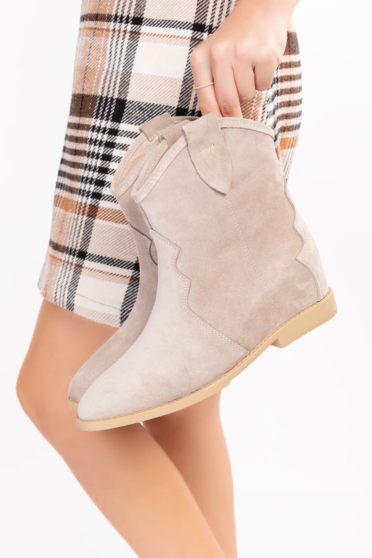 Gondol Kadın Hakiki Deri Gizli Topuklu Western Çekme Bot RG.88240 - Görsel 6