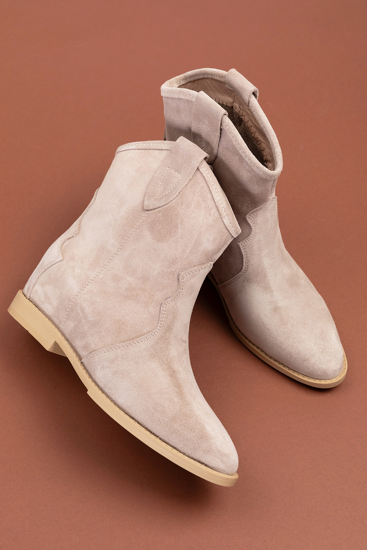 Gondol Kadın Hakiki Deri Gizli Topuklu Western Çekme Bot RG.88240 - Görsel 9