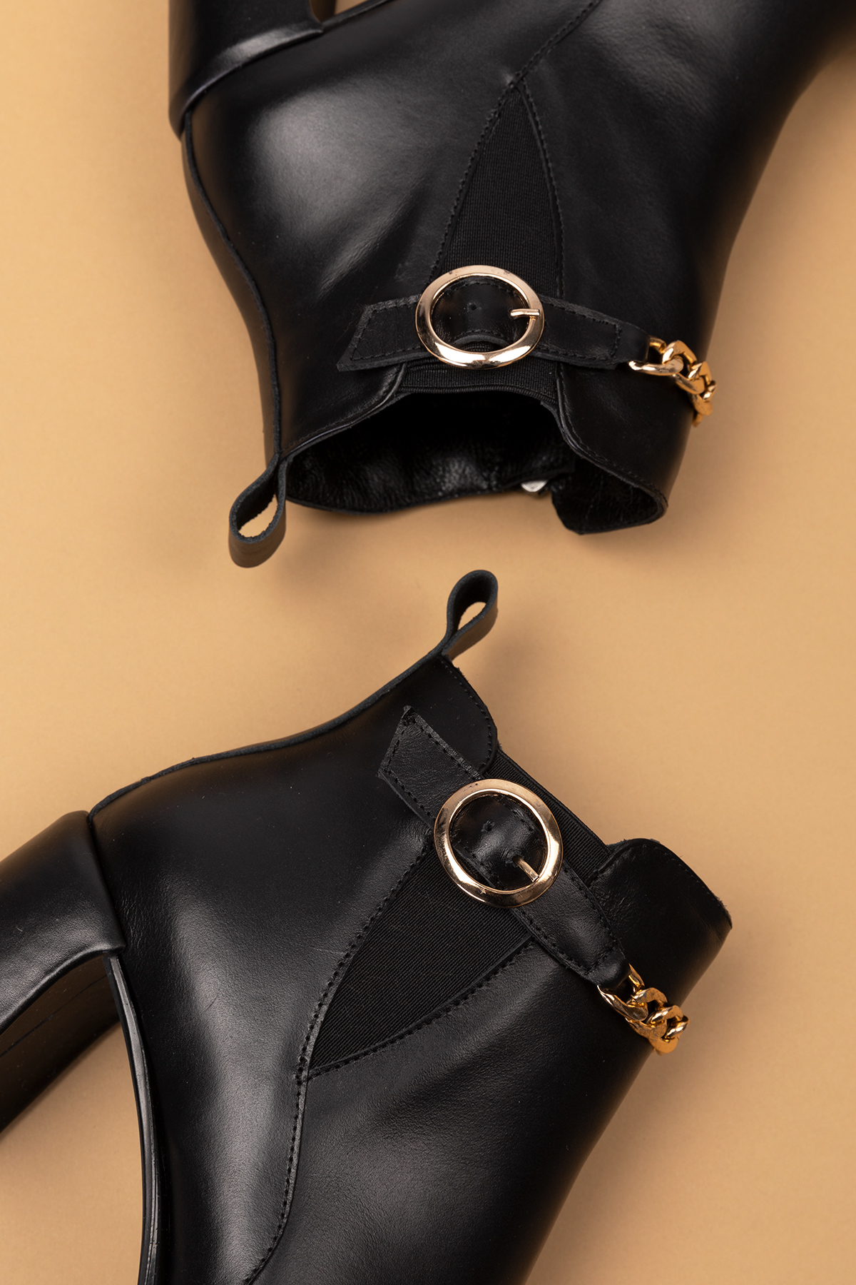 Gondol Kadın Hakiki Deri Zincirli Şık Kalın Topuk Bot Ast.176 - Görsel 3