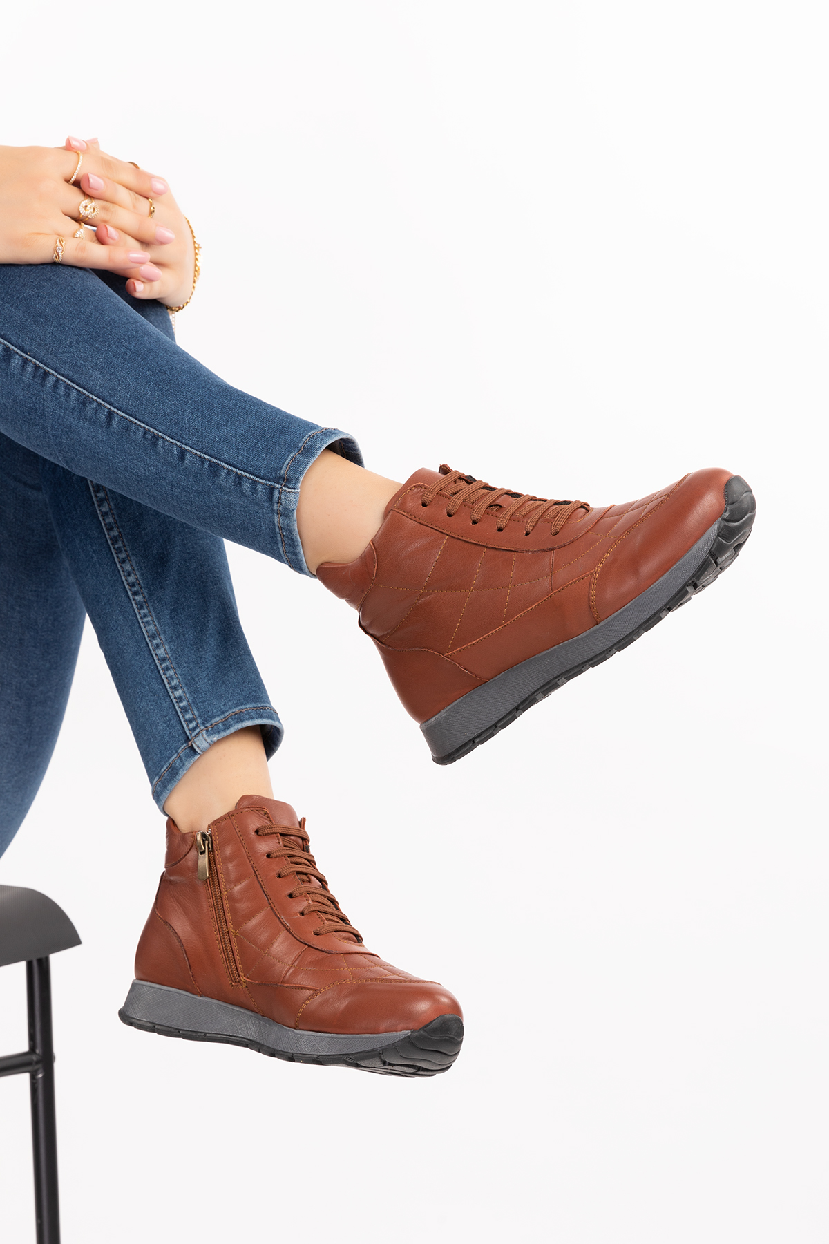 Gondol Içi Dışı Hakiki Deri Anatomik Taban Spor Ayakkabı gndl.616 - Görsel 7