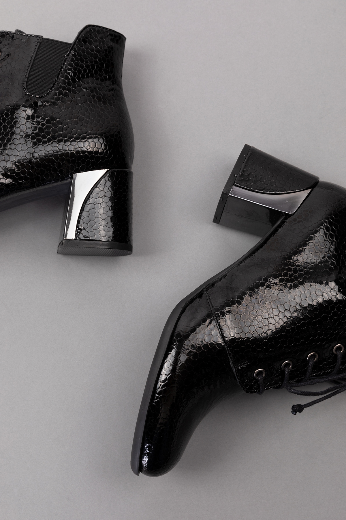 Gondol Kadın Hakiki Deri Yılan Baskı Bot Ast.5479 - Görsel 5