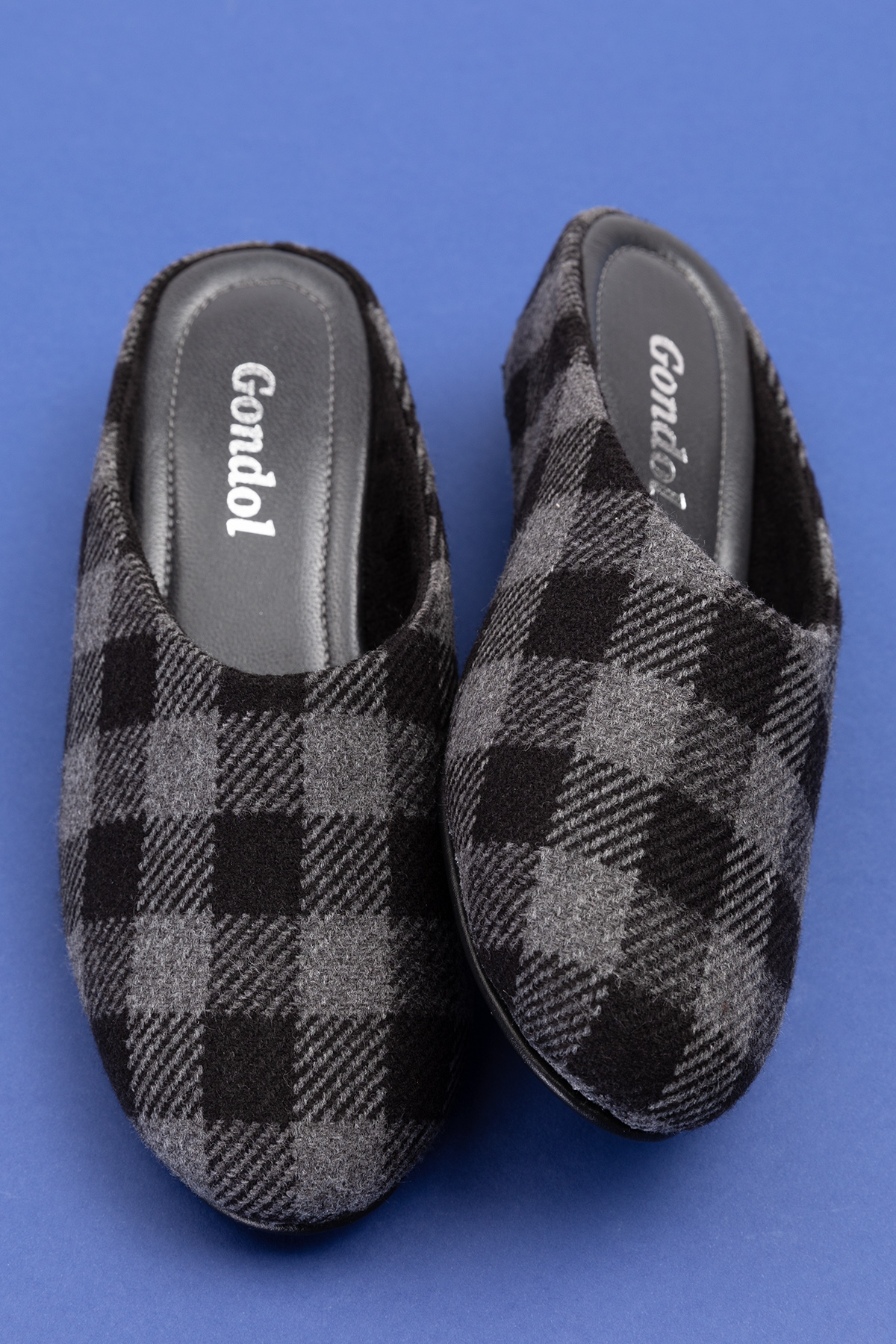 Gondol İçi Deri Ekose Desenli Ev Terliği mik.580 - Görsel 4