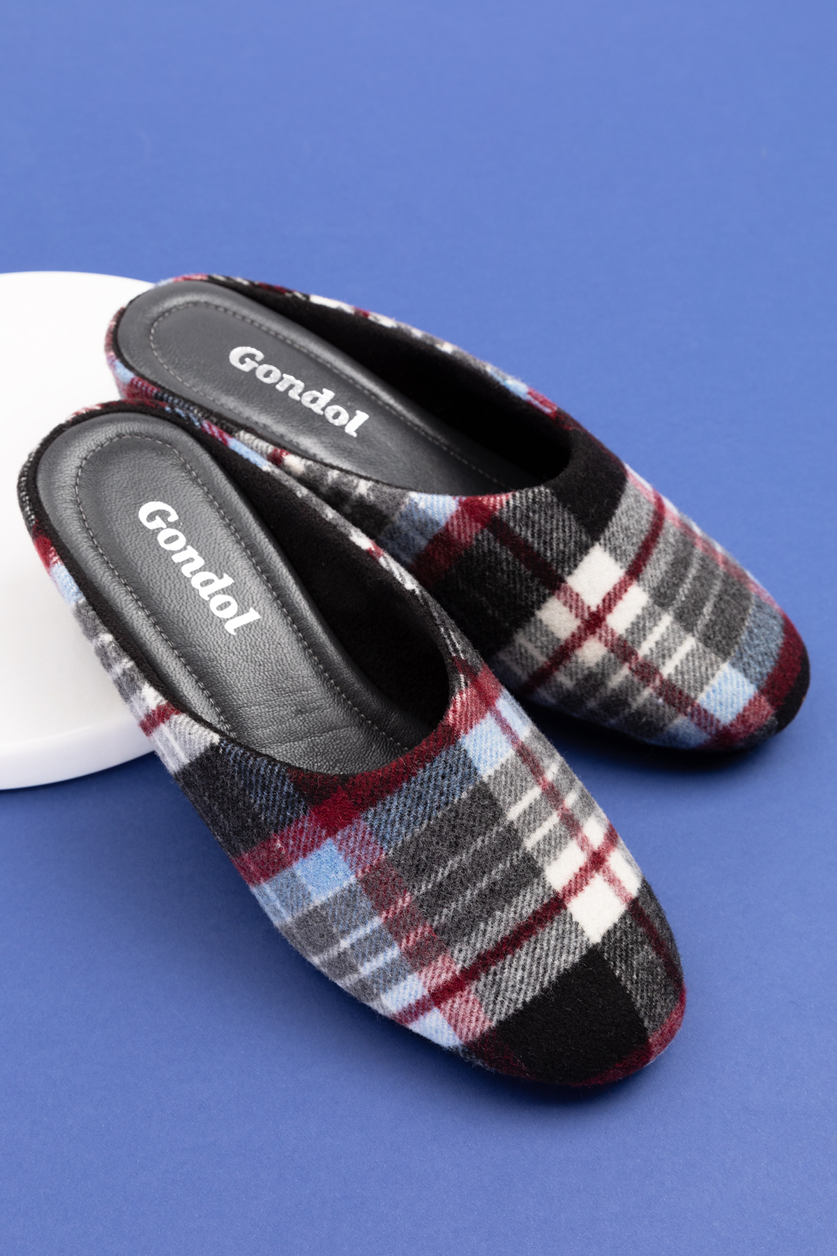 Gondol İçi Deri Ekose Desenli Ev Terliği mik.580 - Görsel 8