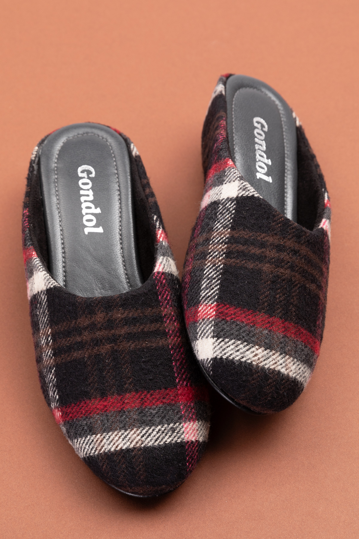 Gondol İçi Deri Ekose Desenli Ev Terliği mik.580 - Görsel 6