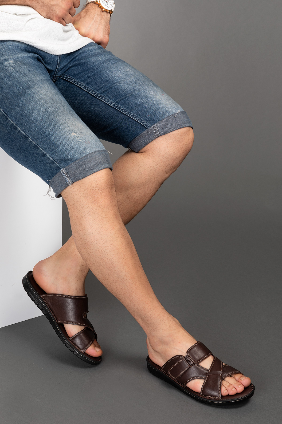 Gondol Erkek Hakiki Deri Ev Terliği kml.101 - Görsel 2