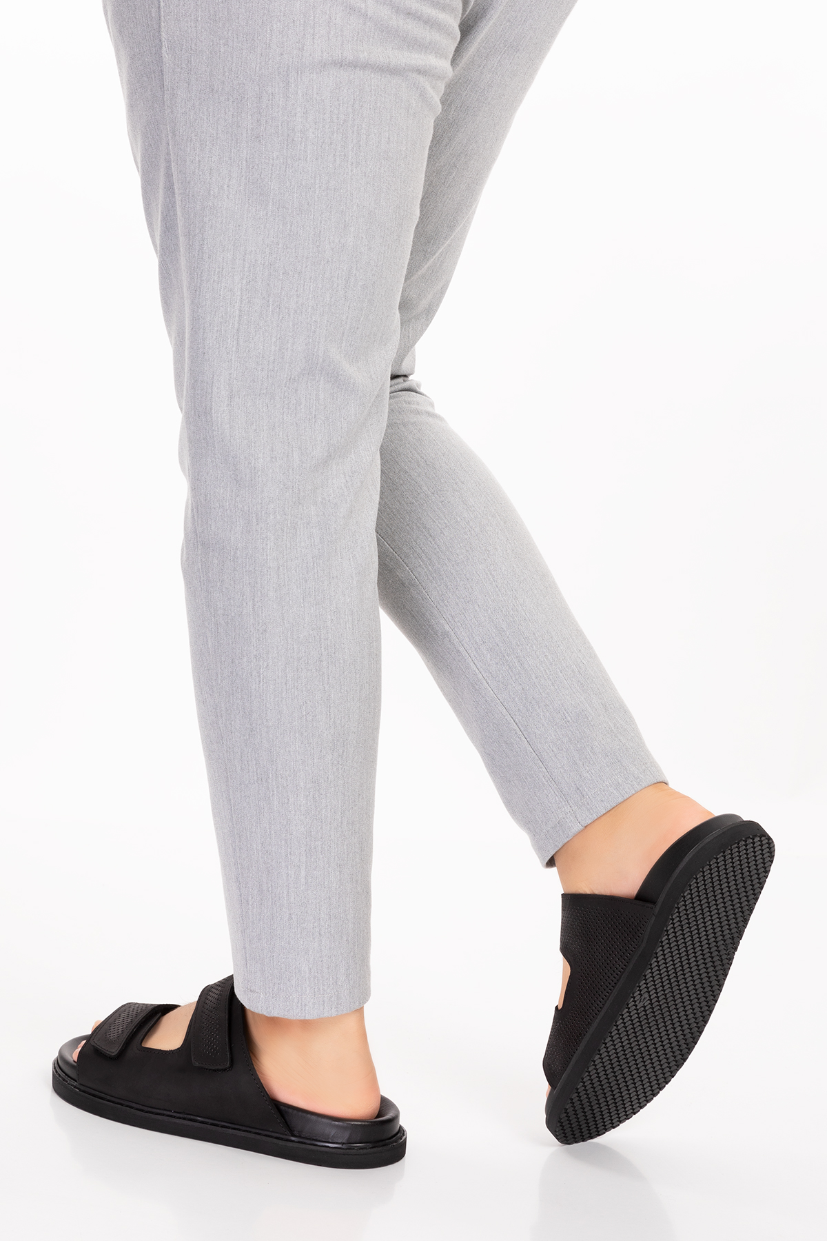 Gondol Erkek Hakiki Deri Cırtlı Ayarlanabilir Rahat Terlik esm.616 - Görsel 3