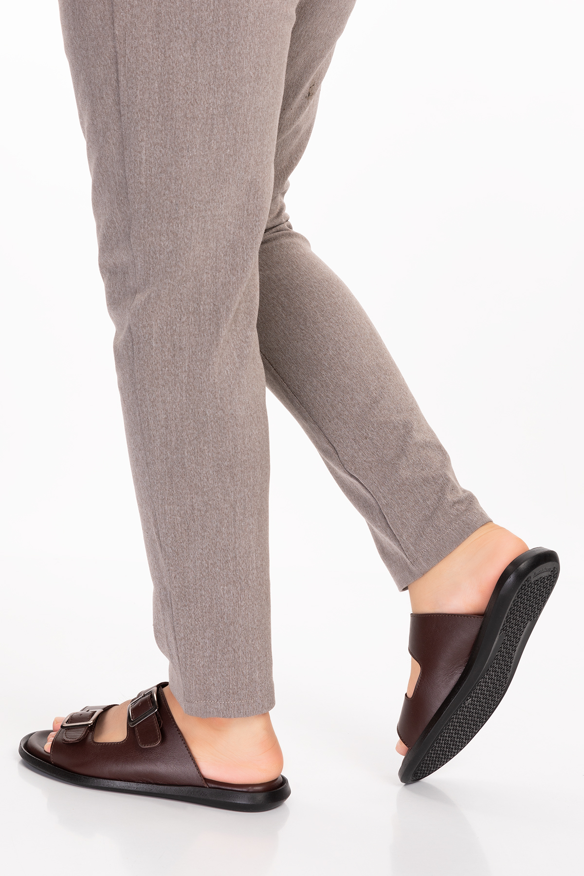 Gondol Erkek Hakiki Deri Günlük Klasik Tokalı Terlik esm.610 - Görsel 5