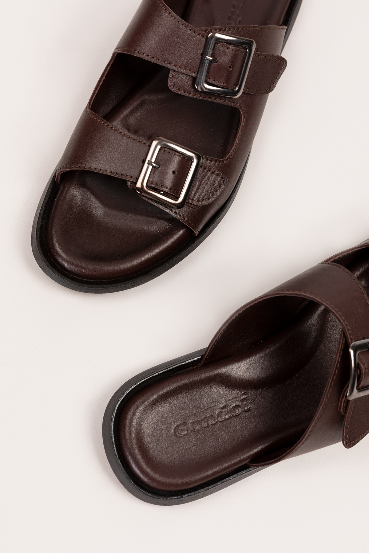 Gondol Erkek Hakiki Deri Günlük Klasik Tokalı Terlik esm.610 - Görsel 8