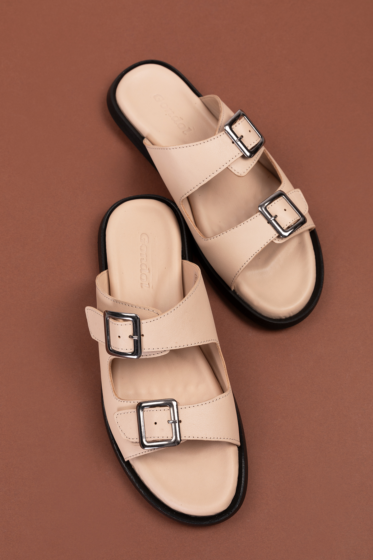 Gondol Erkek Hakiki Deri Günlük Klasik Tokalı Terlik esm.610 - Görsel 6