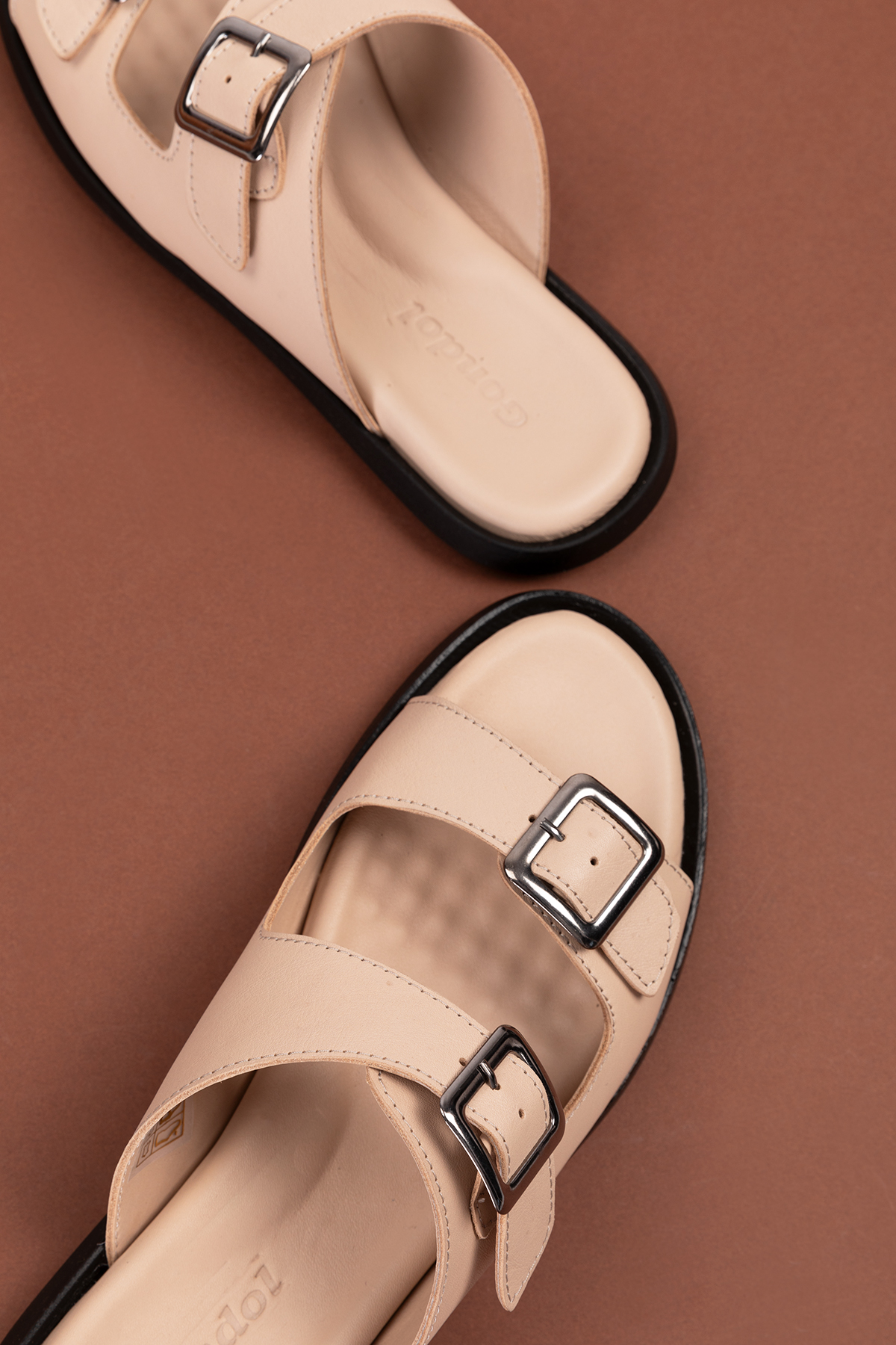 Gondol Erkek Hakiki Deri Günlük Klasik Tokalı Terlik esm.610 - Görsel 8