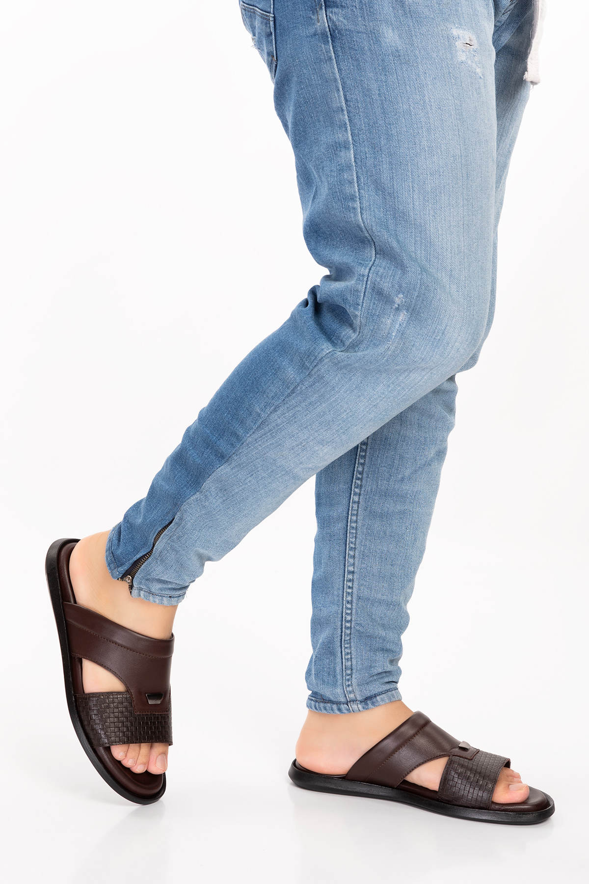 Gondol Erkek Hakiki Deri Günlük Klasik Terlik esm.017 - Görsel 4