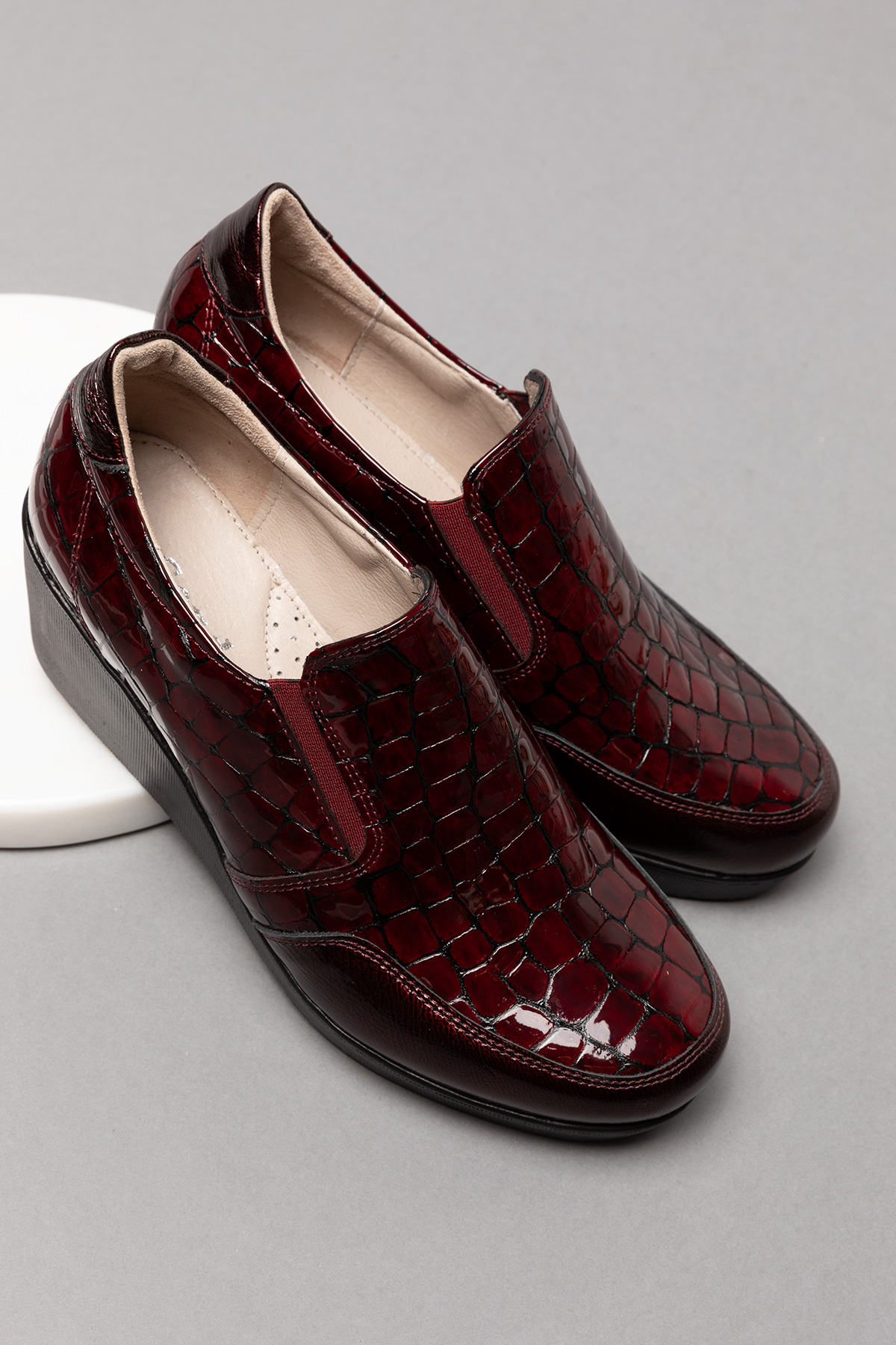 Gondol Hakiki Deri Dolgu Topuk Günlük Anne Ayakkabı ell.6964 - Görsel 3