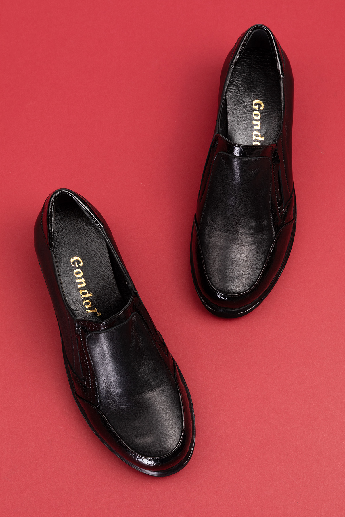 Gondol Hakiki Deri Anatomik Taban Lastikli Kolay Giyim Ayakkabı tre.846 - Görsel 3