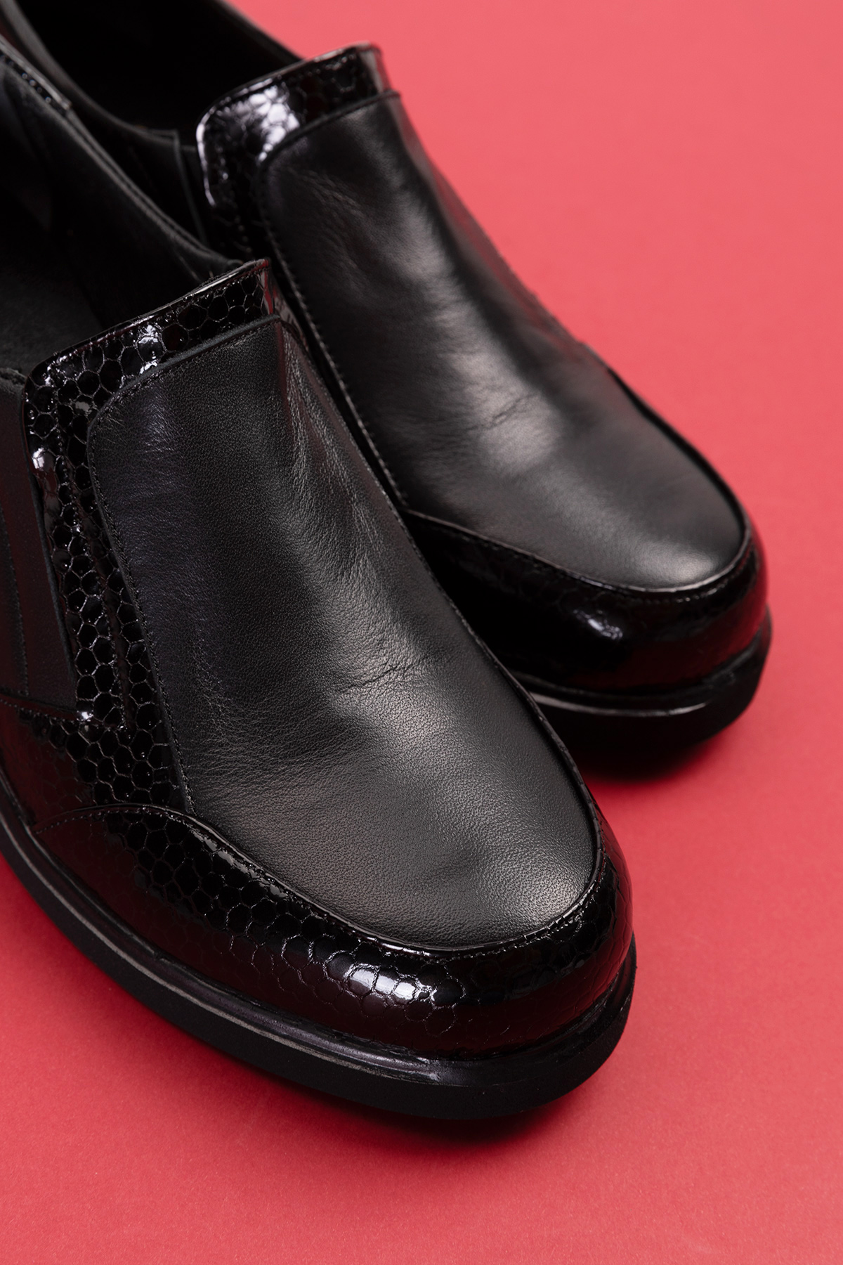 Gondol Hakiki Deri Anatomik Taban Lastikli Kolay Giyim Ayakkabı tre.846 - Görsel 6