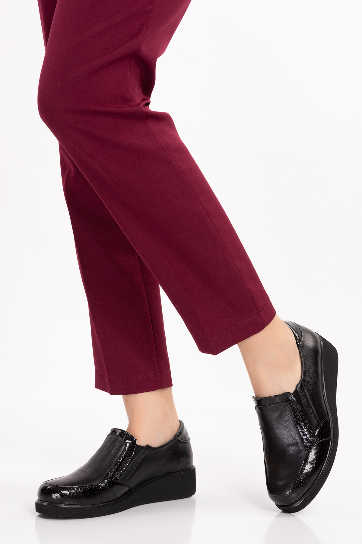 Gondol Hakiki Deri Anatomik Taban Lastikli Kolay Giyim Ayakkabı tre.846 - Görsel 7