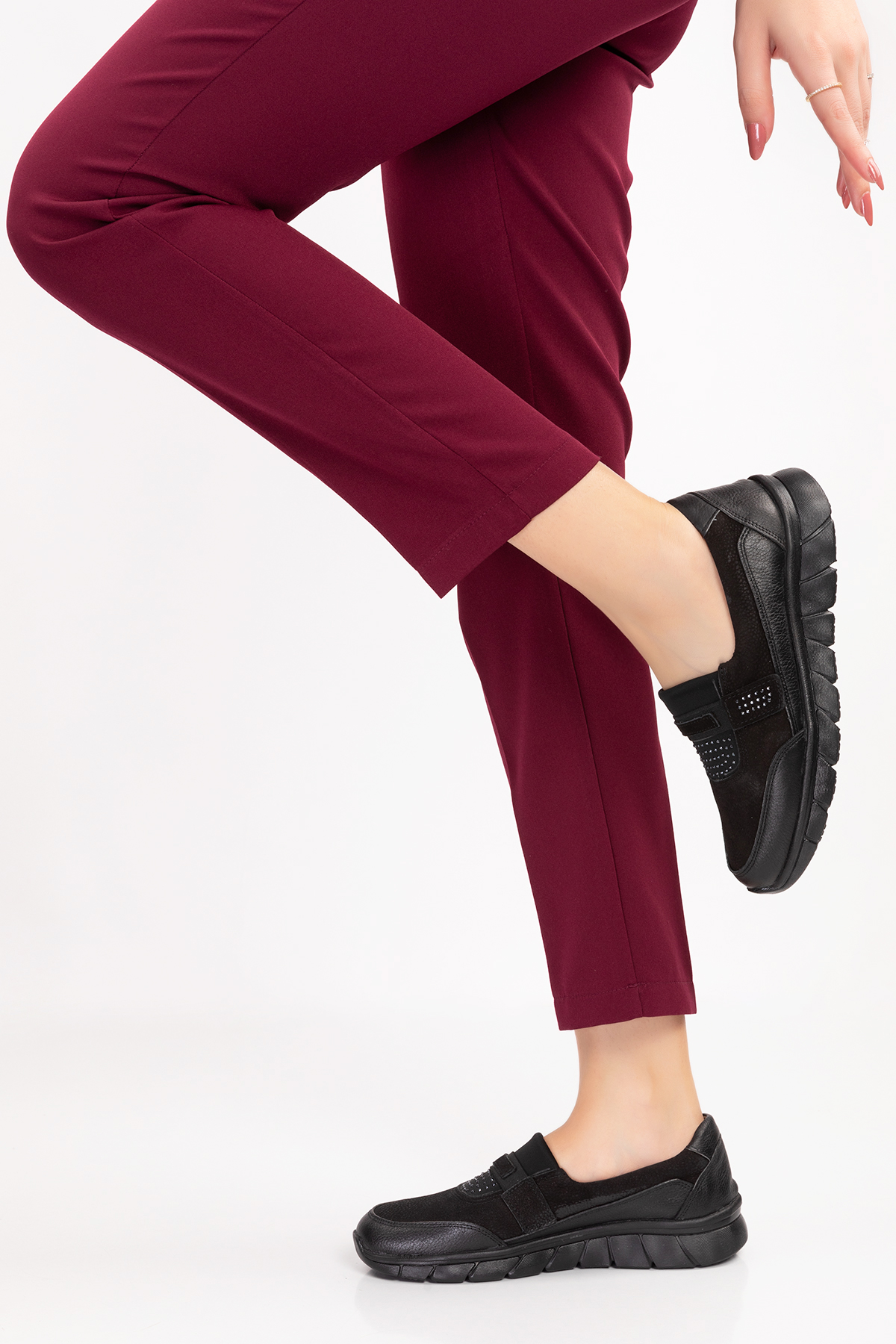 Gondol Hakiki Deri Kadın Hafif Faylon Taban Rahat Ayakkabı at.4215 - Görsel 6