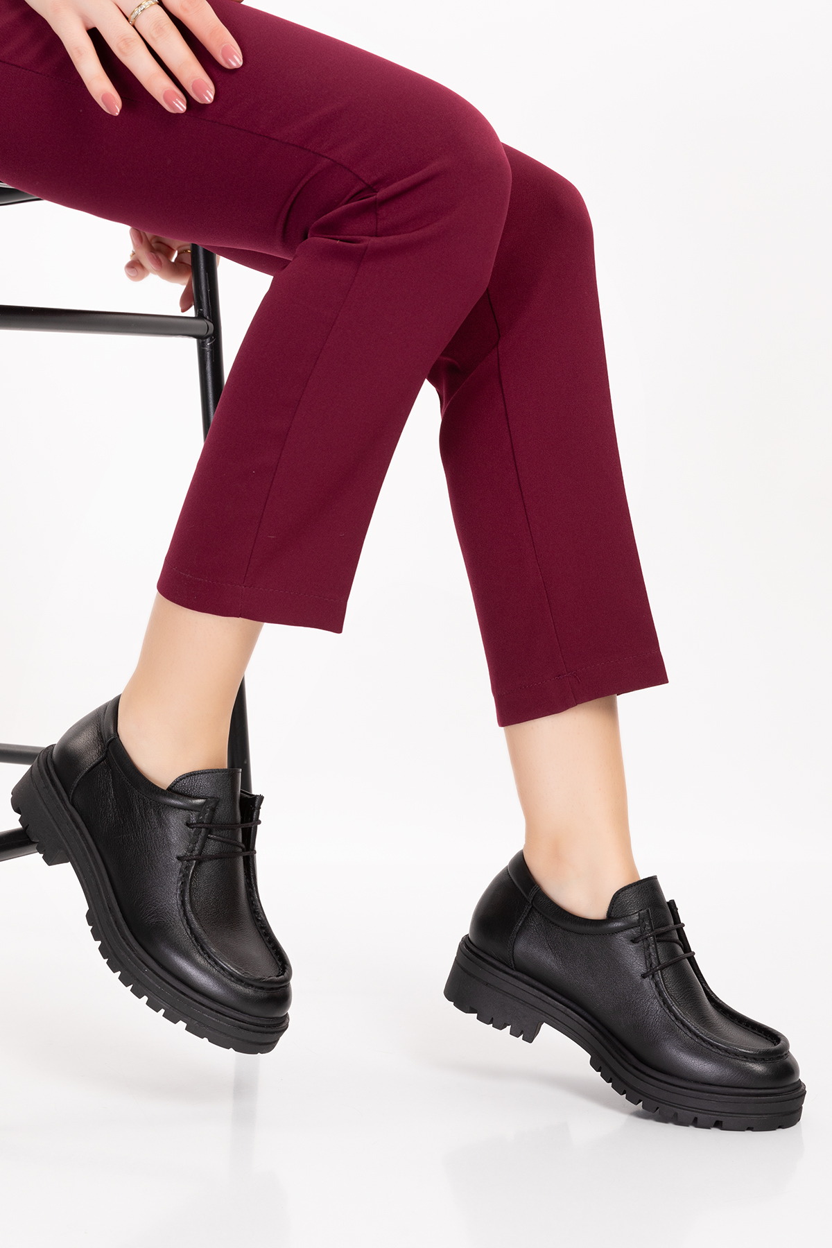 Gondol Hakiki Deri Kalın Taban Hafif Oxford Ayakkabı anl.2420 - Görsel 2