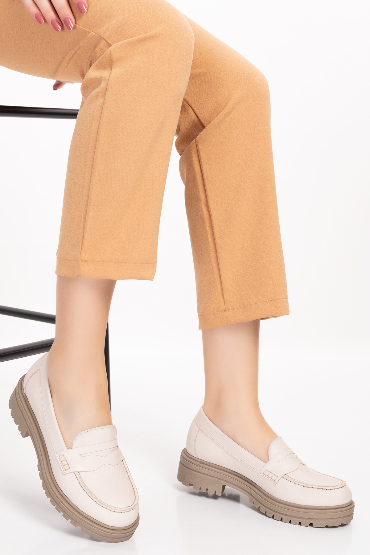 Gondol Hakiki Deri Kalın Taban Hafif Oxford Ayakkabı anl.2505 - Görsel 2