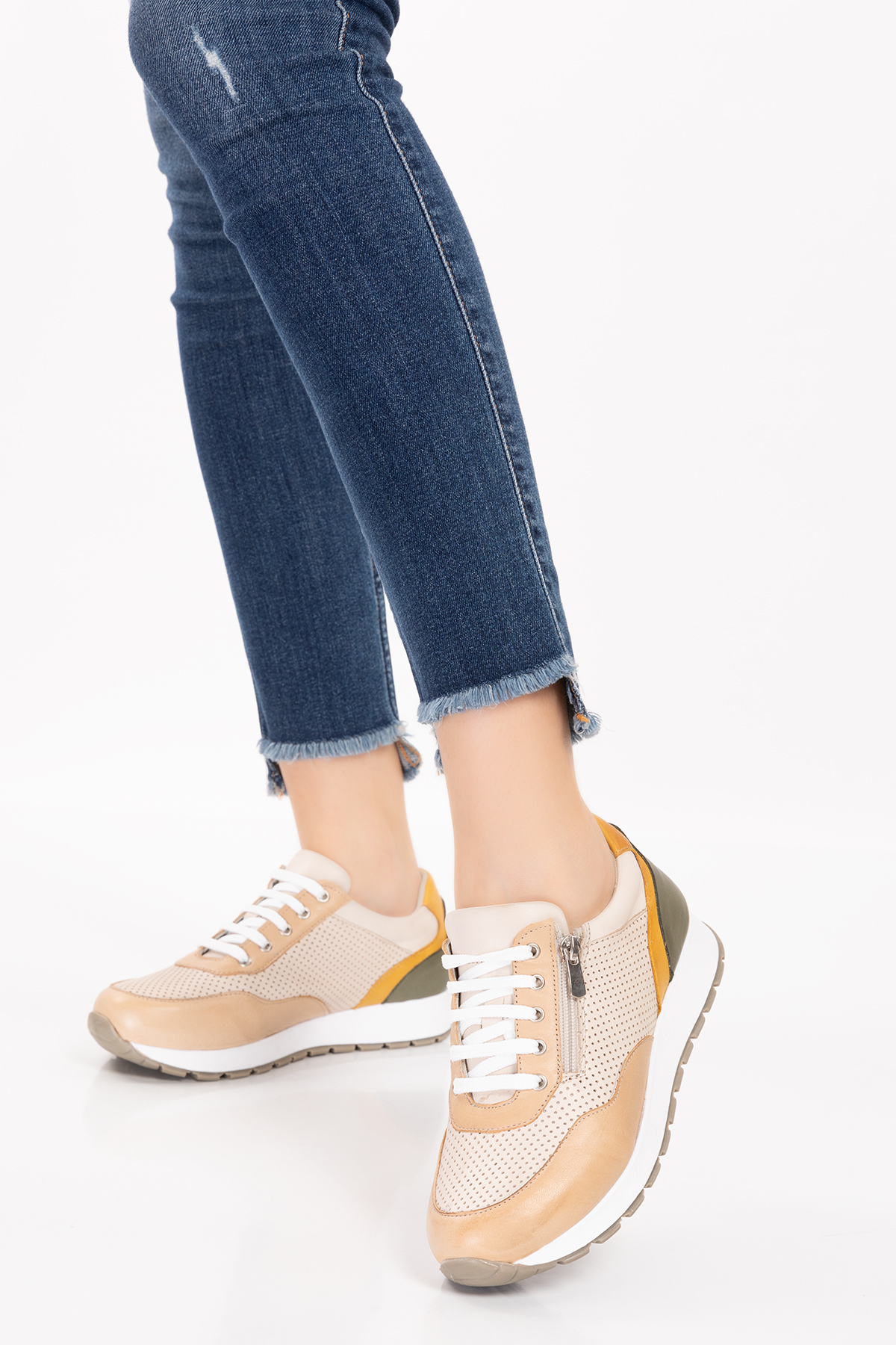 Gondol Içi Dışı Hakiki Deri Anatomik Taban Spor Ayakkabı gnd.20578 - Görsel 4