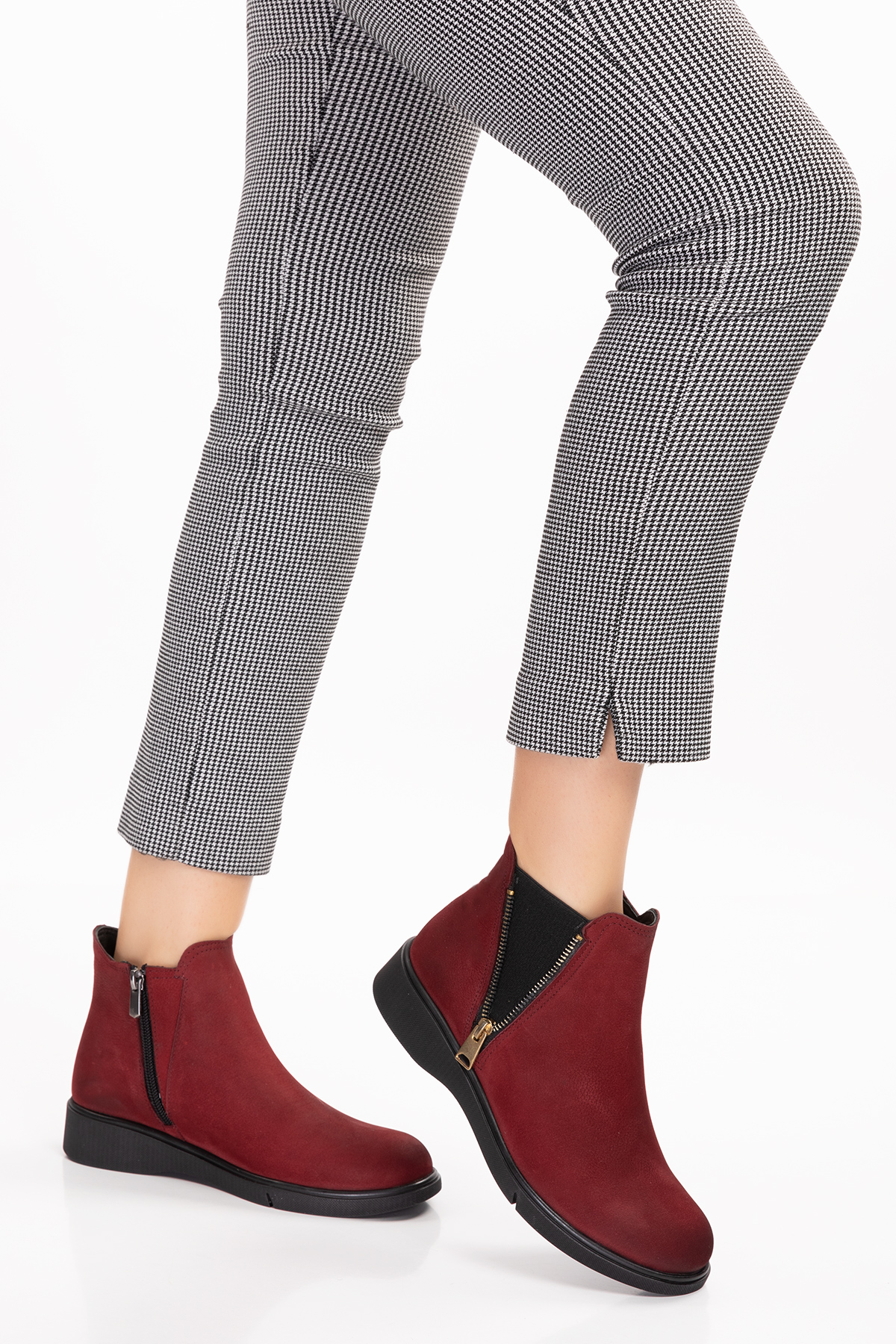 Gondol Hakiki Deri Nubuk Fermuarlı Günlük Bot esfa.3539 - Görsel 7