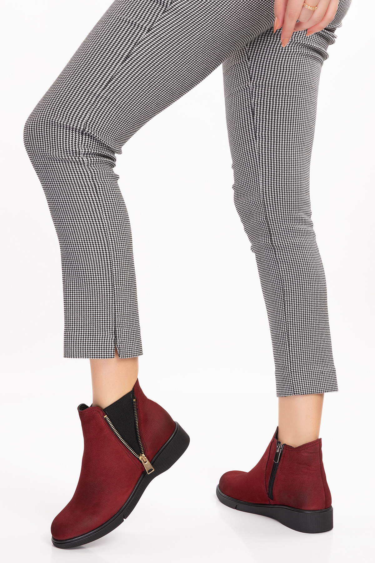 Gondol Hakiki Deri Nubuk Fermuarlı Günlük Bot esfa.3539 - Görsel 8