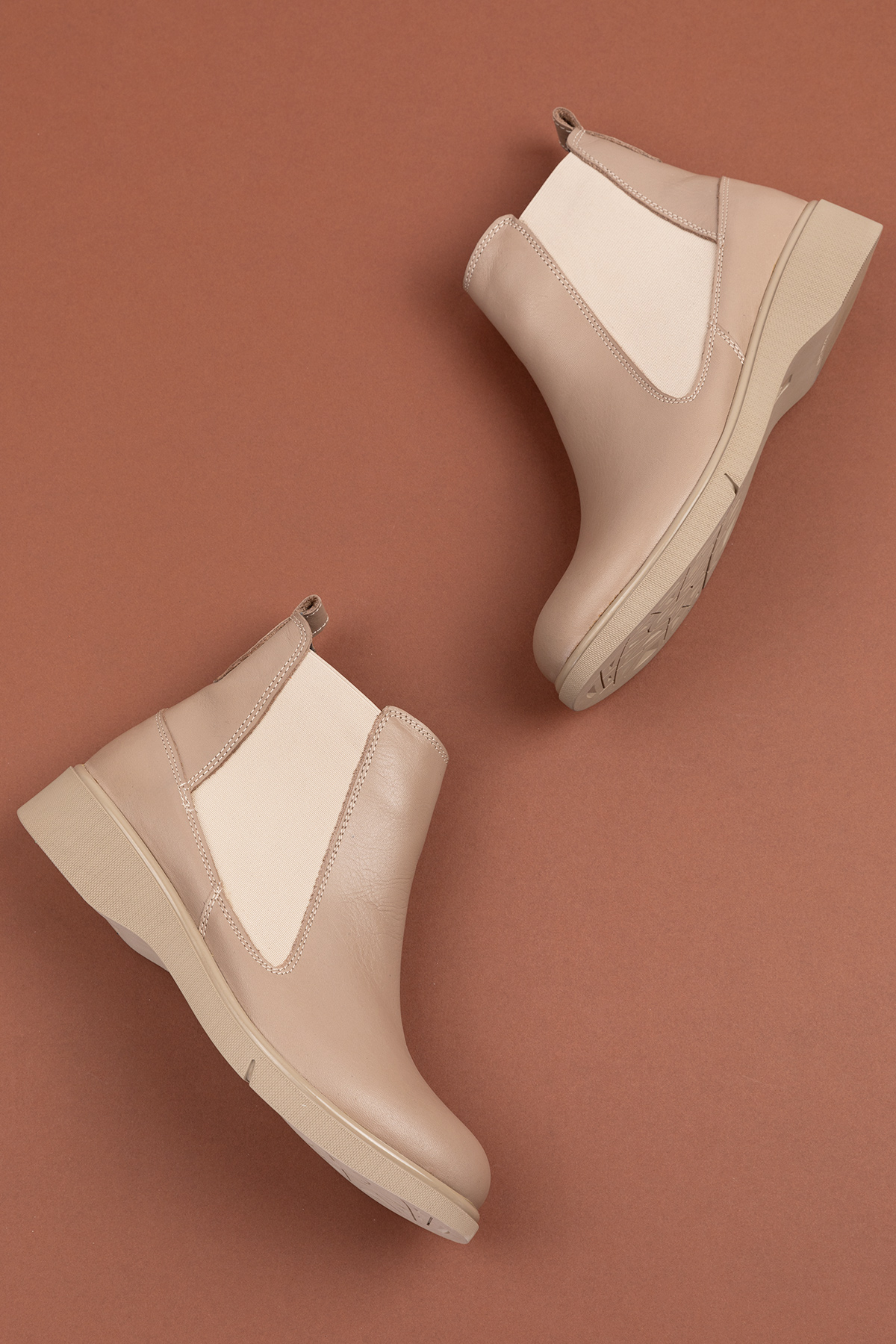 Gondol Hakiki Deri Yanları Lastikli Fermuarlı Günlük Bot esfa.6043 - Görsel 4