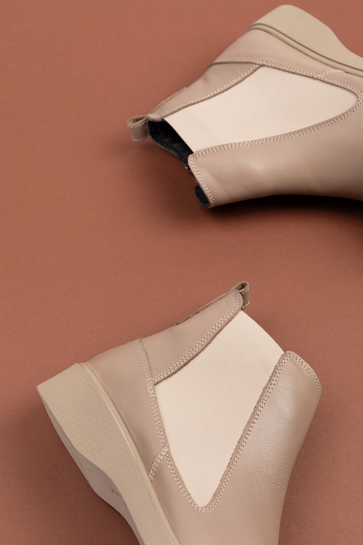 Gondol Hakiki Deri Yanları Lastikli Fermuarlı Günlük Bot esfa.6043 - Görsel 6