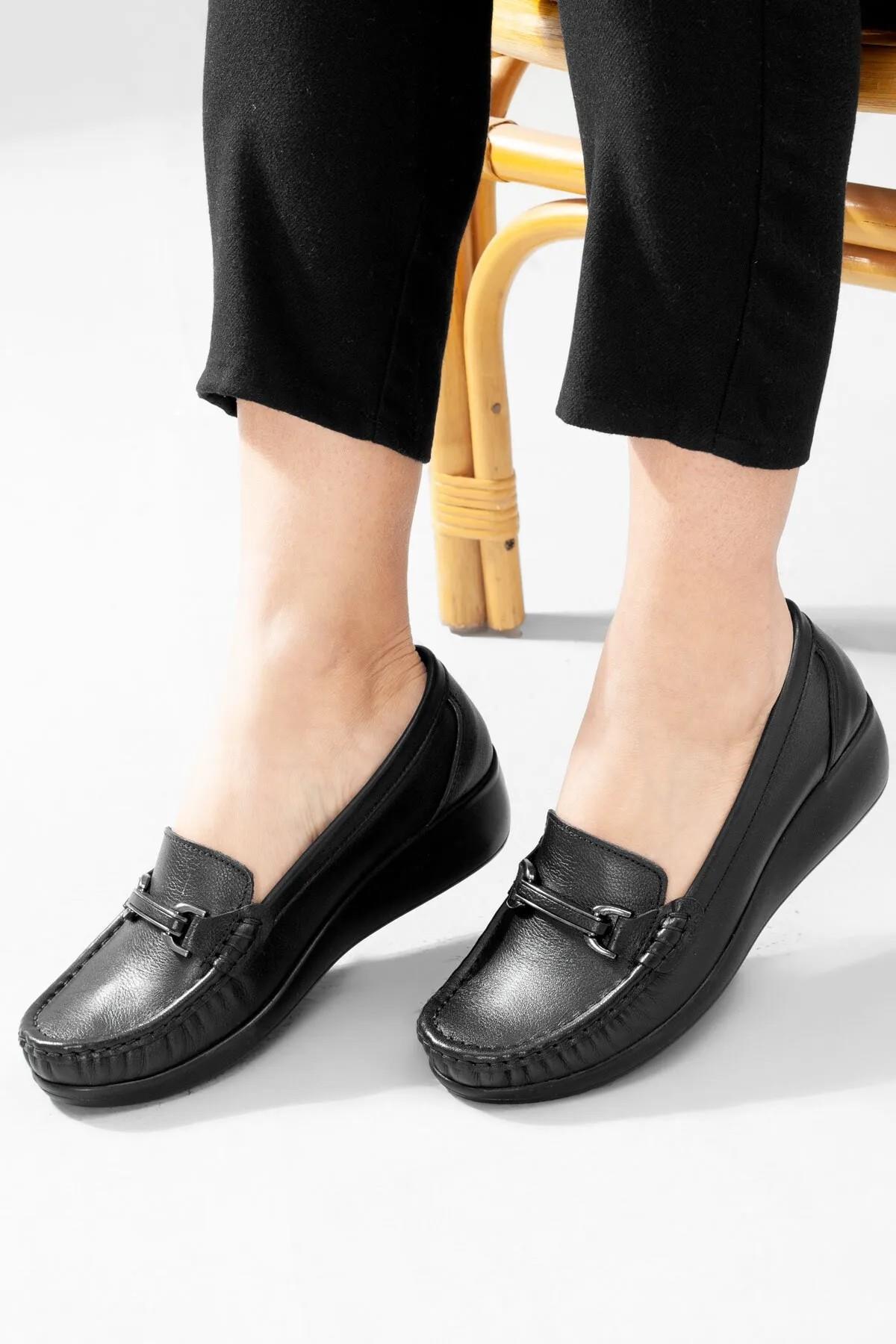 3222 Comfort Hakiki Deri Kadın Ayakkabı - Görsel 4