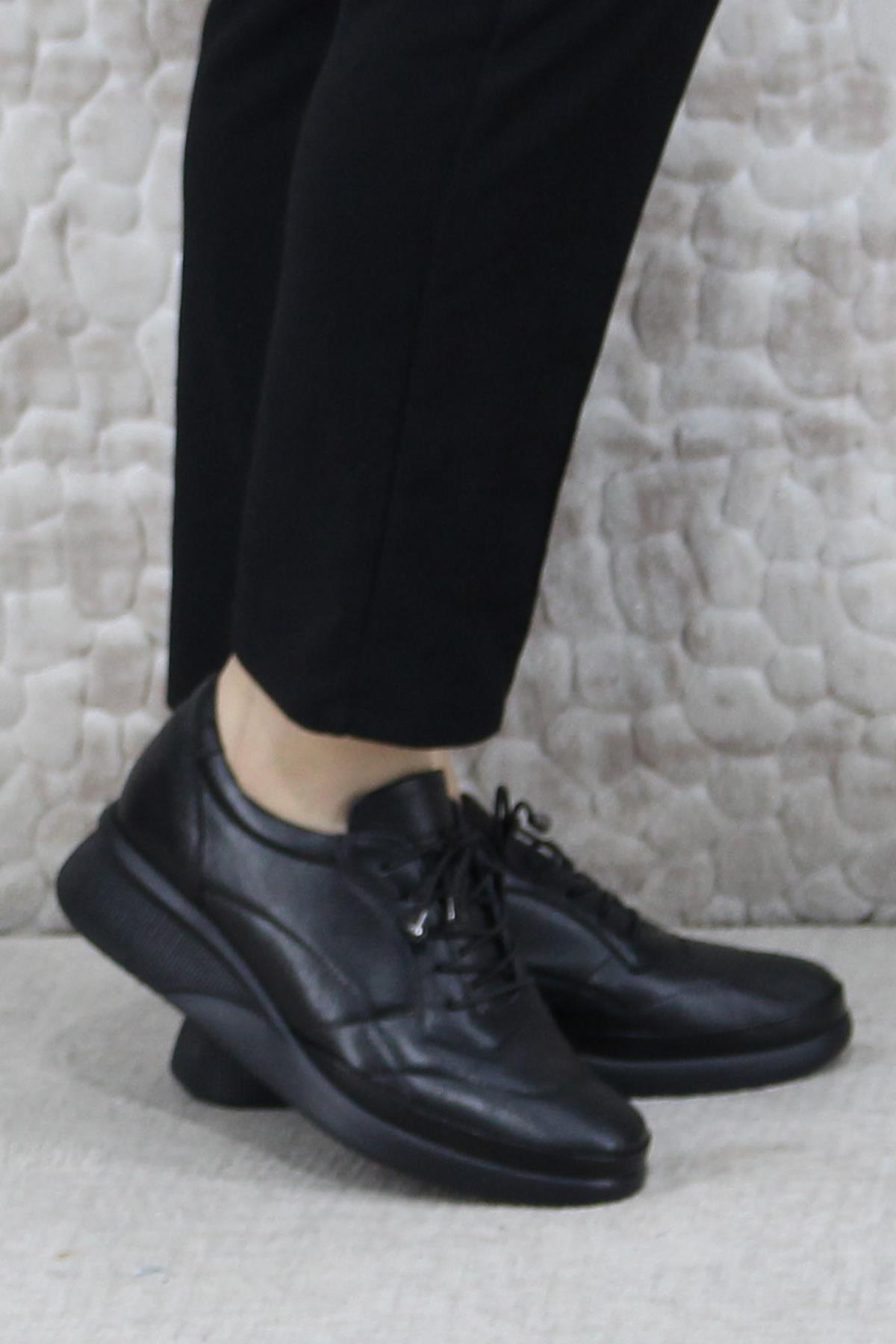 3224 Comfort Lastik Bağçıklı Yumuşak Hakiki Deri Kadın Ayakkabı - Görsel 2