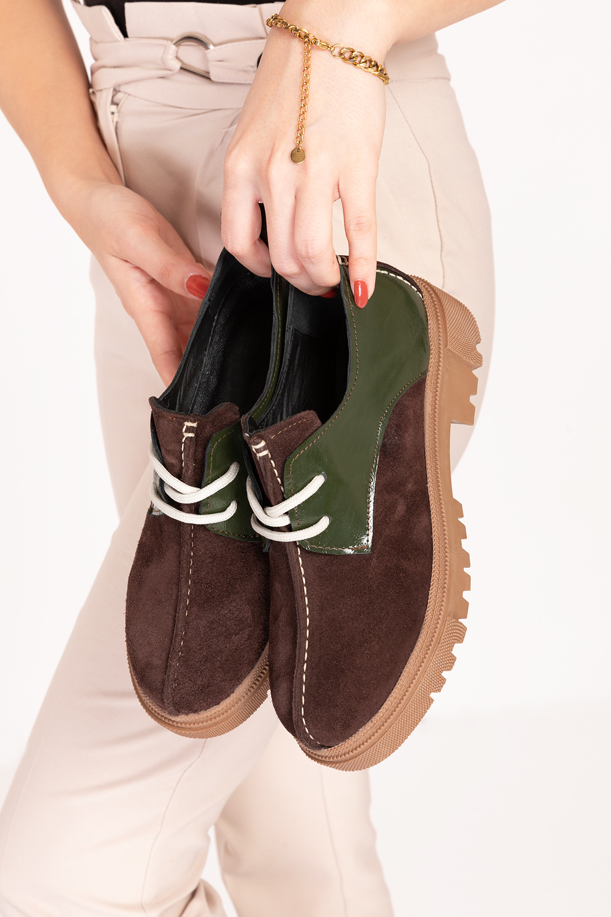 Gondol Hakiki Deri Günlük Kalın Taban Ayakkabı bel.455 - Görsel 3