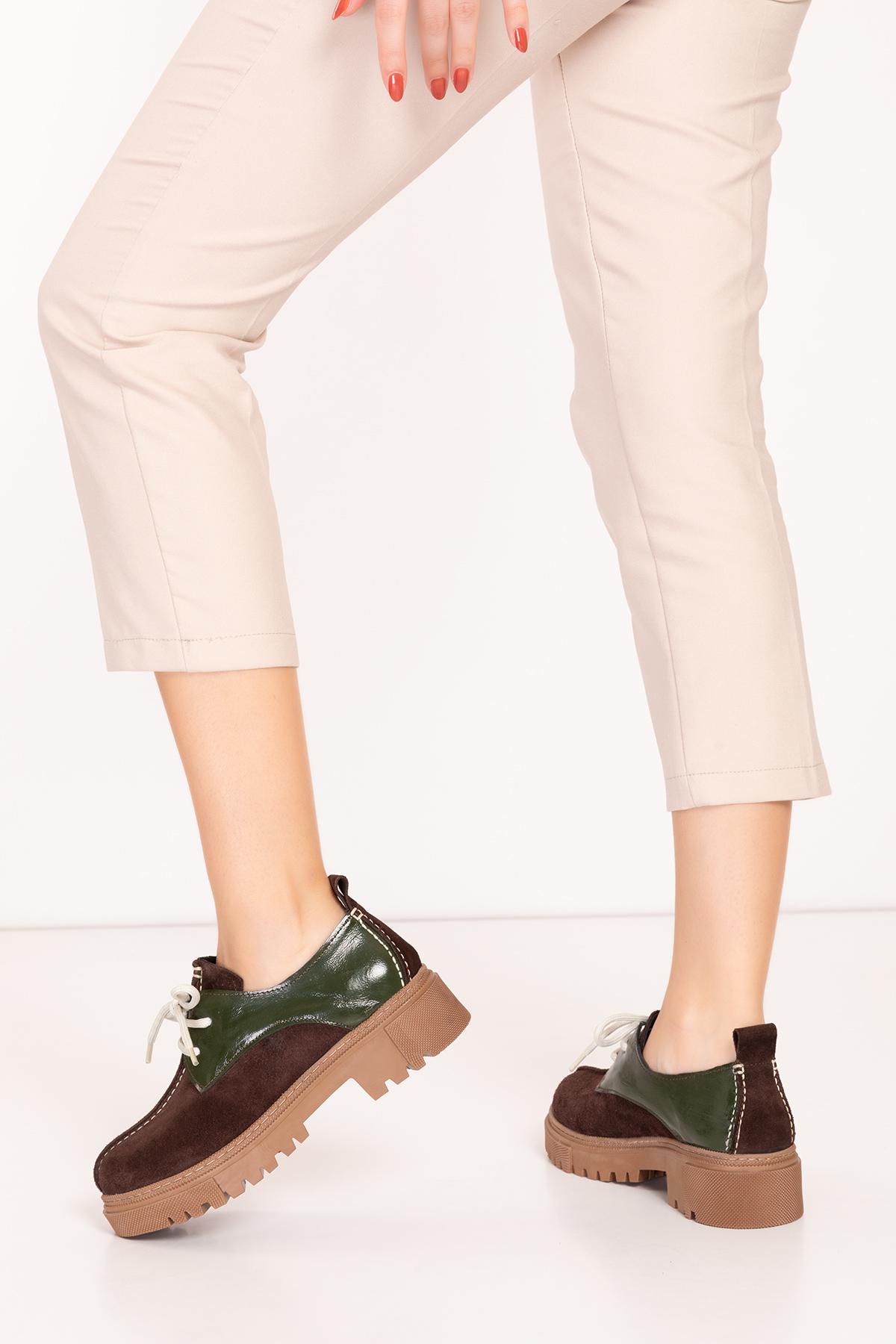 Gondol Hakiki Deri Günlük Kalın Taban Ayakkabı bel.455 - Görsel 4