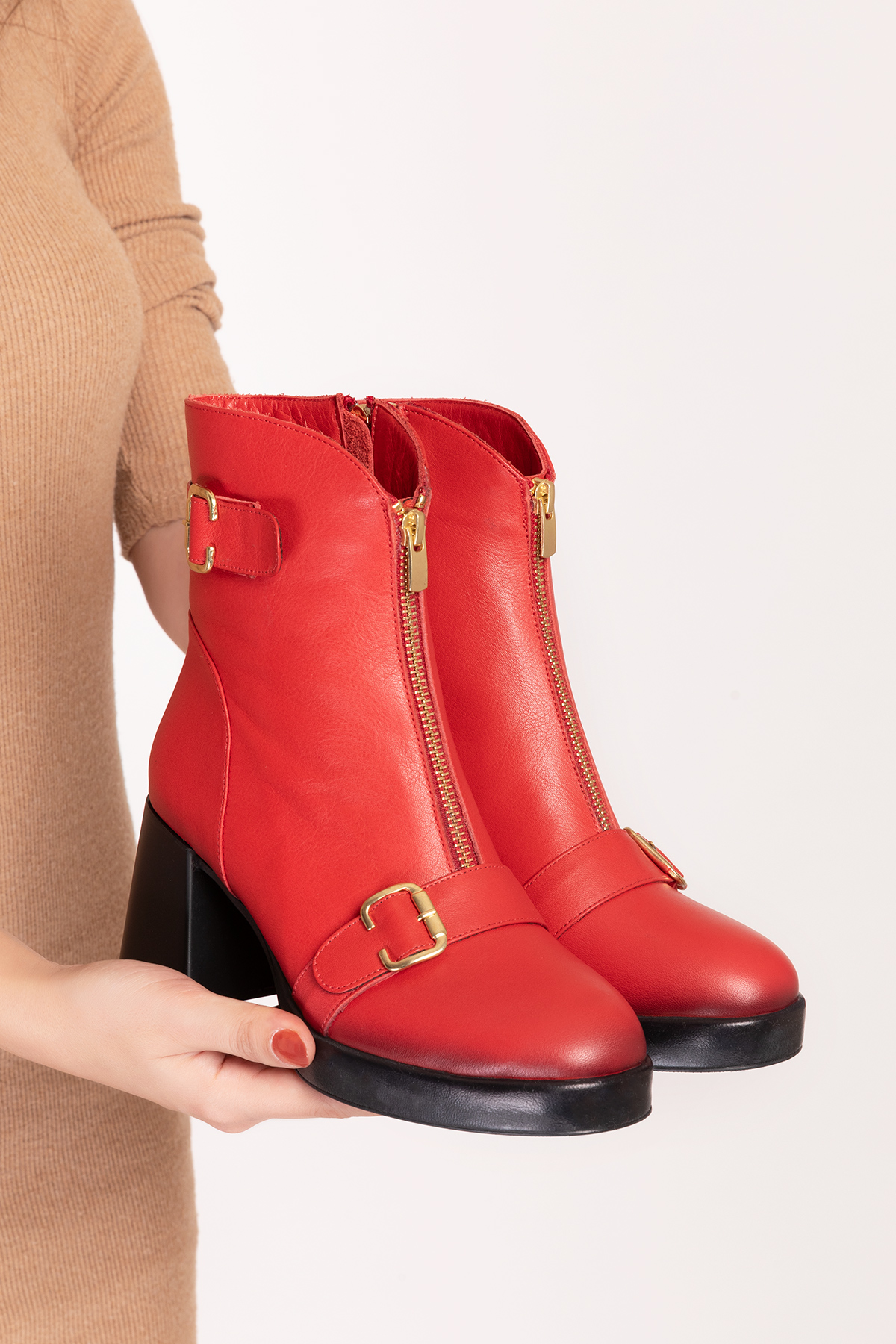 Gondol Kadın Hakiki Deri Yüksek Topuklu Şık Bot anl.2908 - Görsel 8