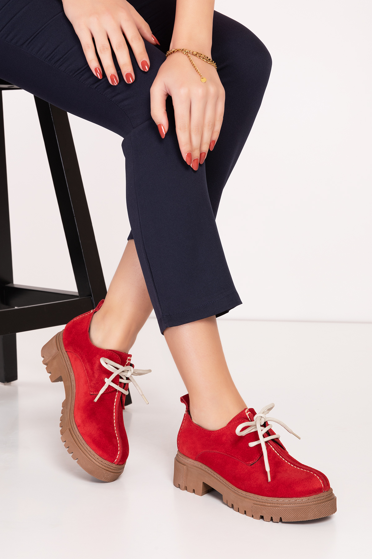 Gondol Hakiki Deri Günlük Kalın Taban Ayakkabı bel.455 - Görsel 2