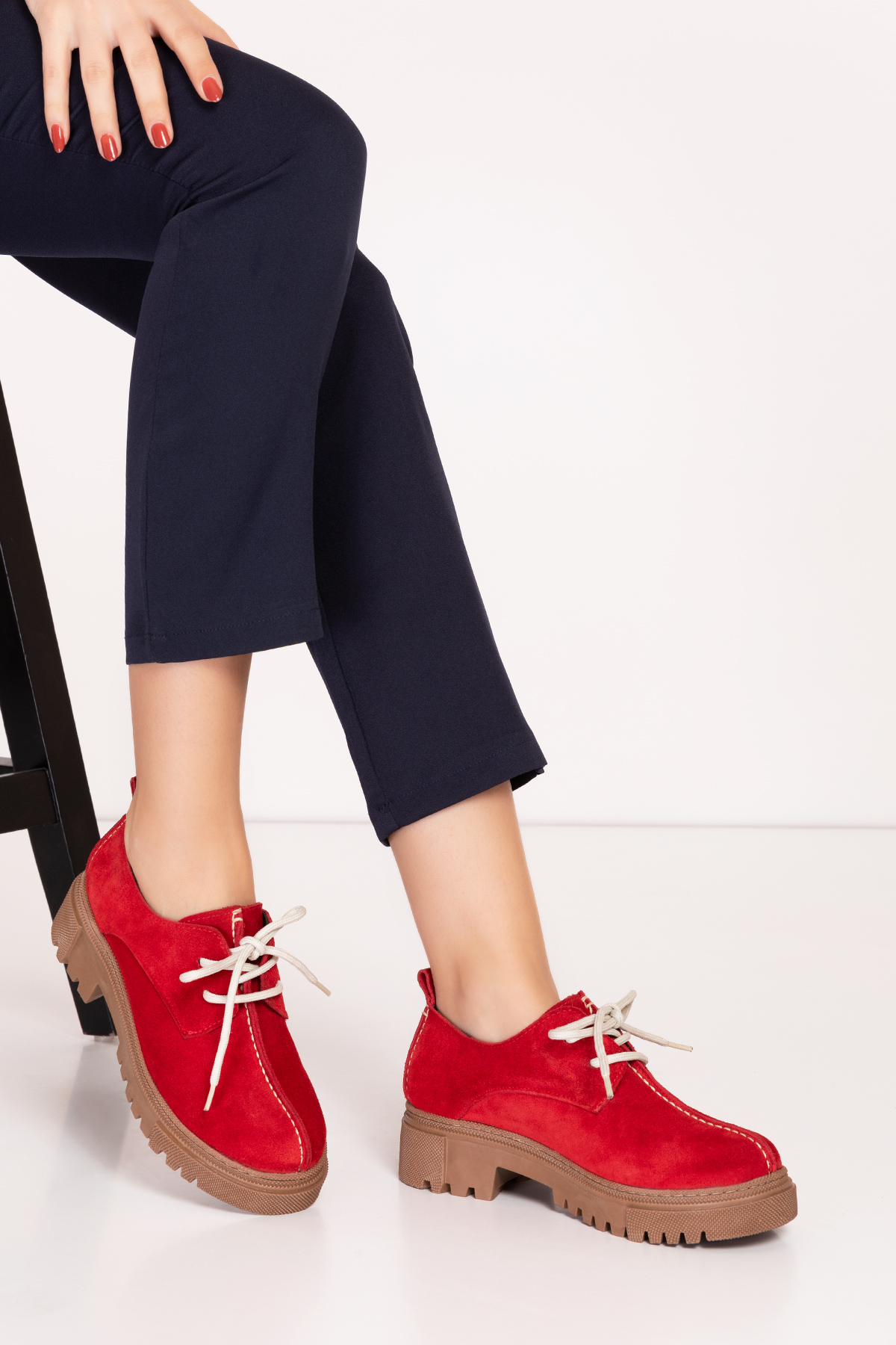 Gondol Hakiki Deri Günlük Kalın Taban Ayakkabı bel.455 - Görsel 5