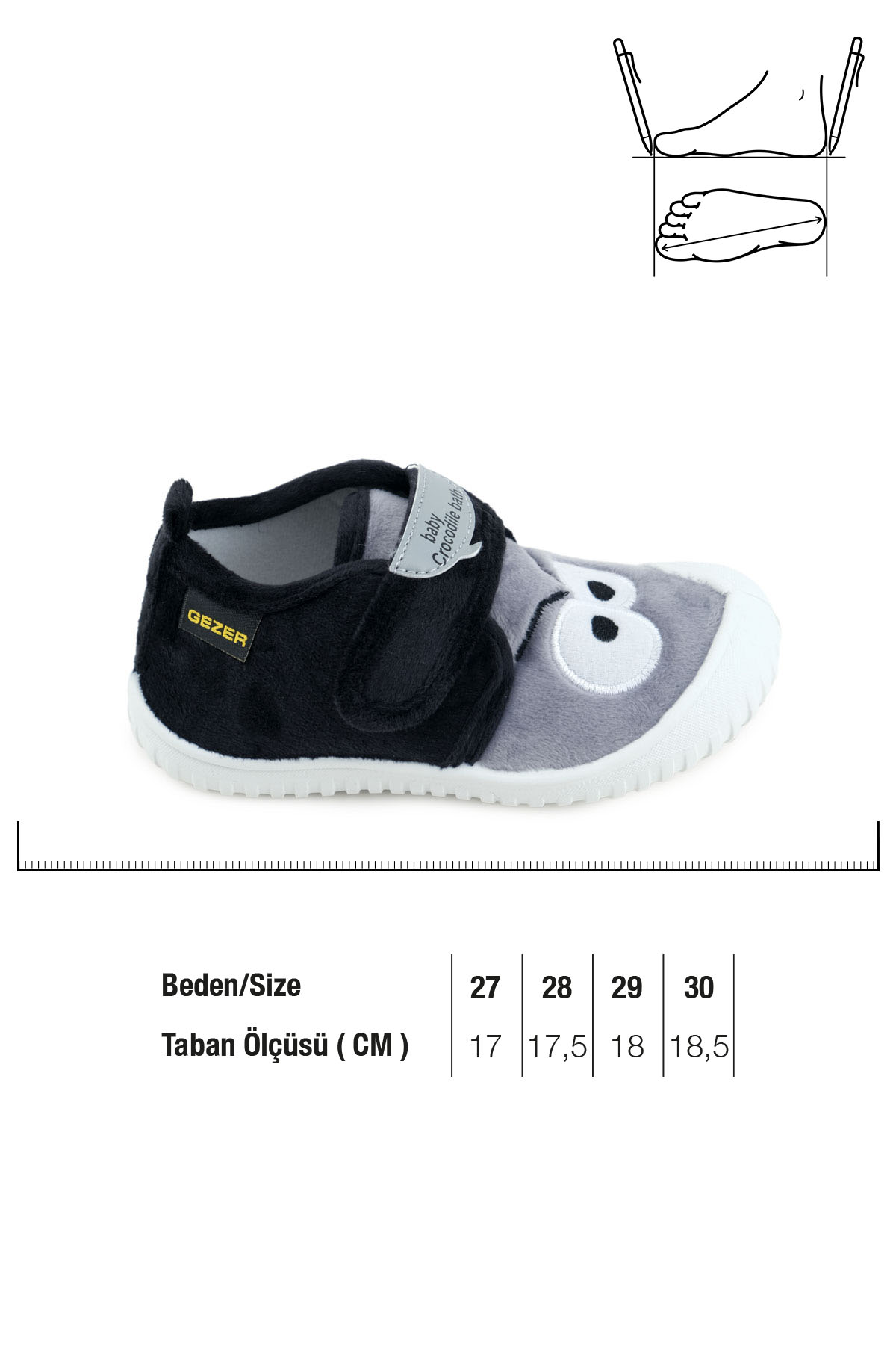 Kışlık Cırtlı Ayarlanabilir Rahat İç Taban Erkek Çocuk Panduf Ayakkabı - Görsel 8