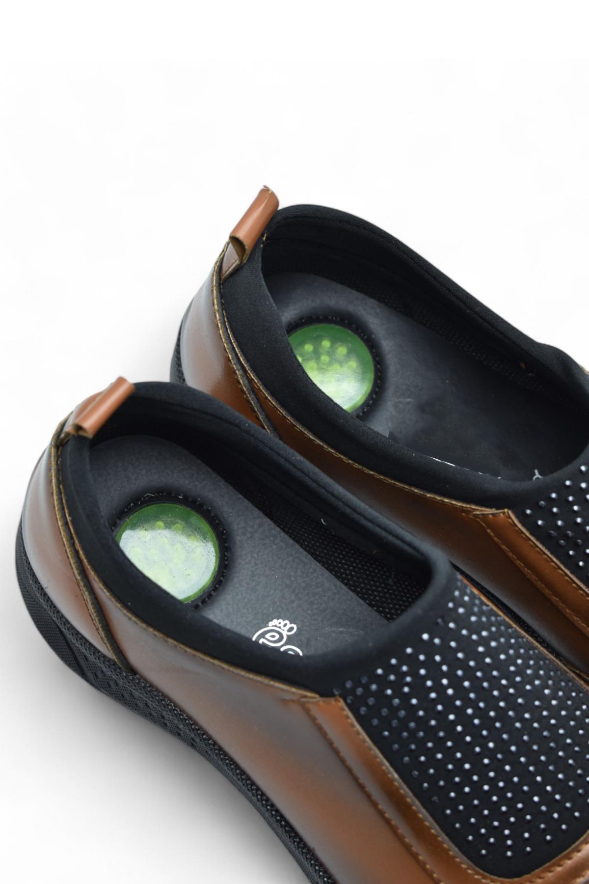 240P Taşlı Rahat Jelli Ortopedik Taban Günlük Kadın Ayakkabı Babet Casual Günlük Ayakkabı - Görsel 6