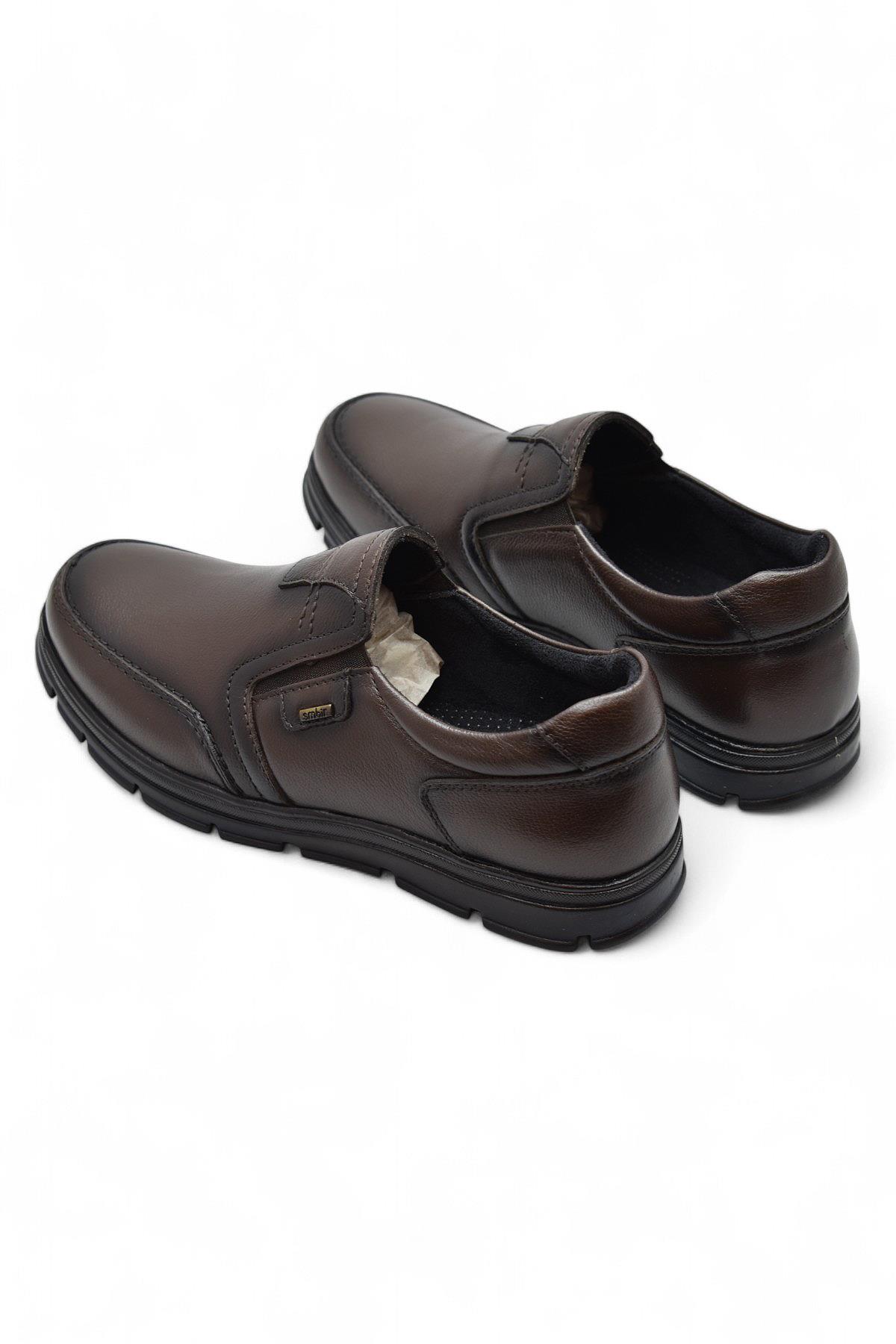 1645-S Kışlık Tam Ortopedik Taban %100 Hakiki Deri Bağcıksız Erkek Ayakkabı Kauçuk Kaymaz Taban - Görsel 5