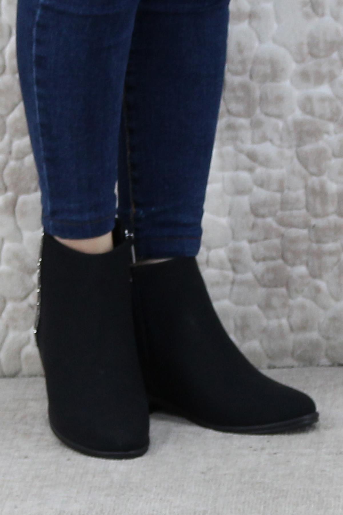 4277 Rahat Esnek Taş Detaylı Sıcak Astar Kadın Bot - Görsel 3