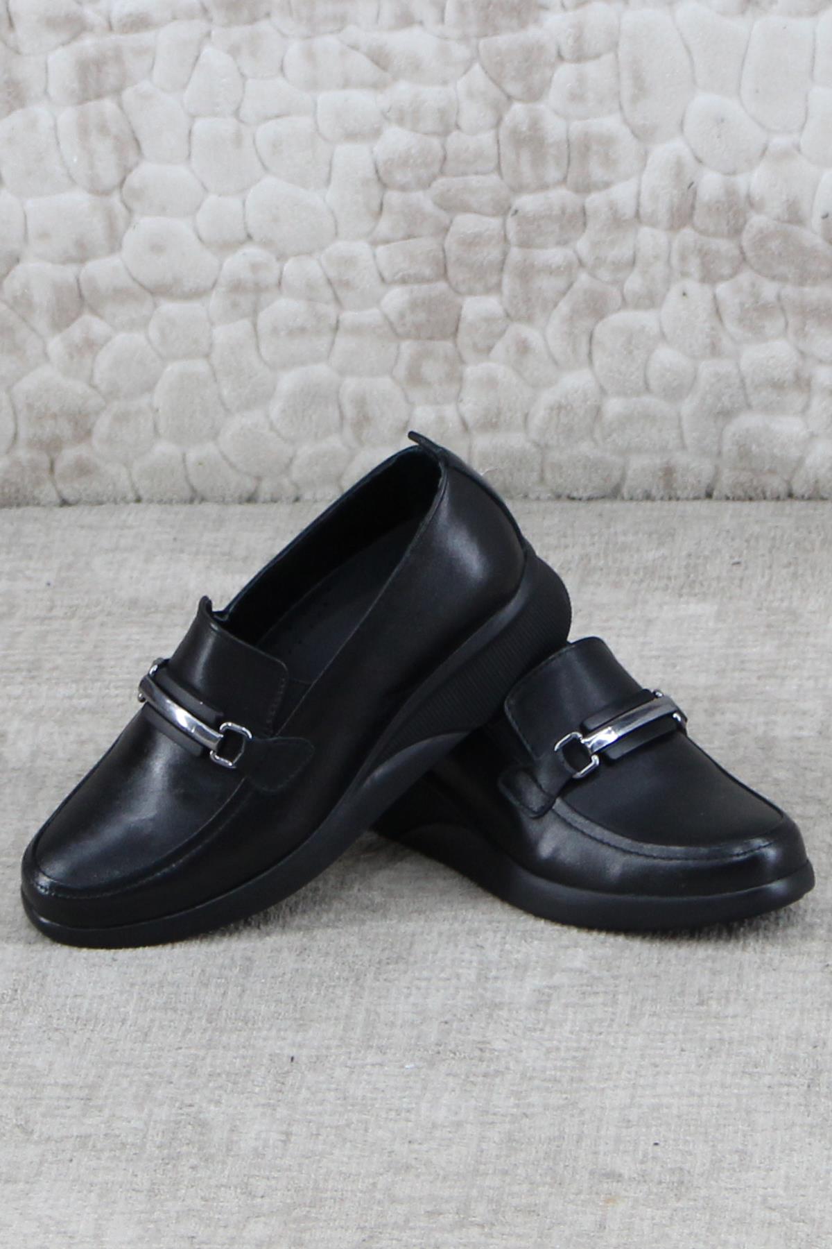 3225 Comfort Toka Detaylı Hakiki Deri Kadın Ayakkabı - Görsel 6