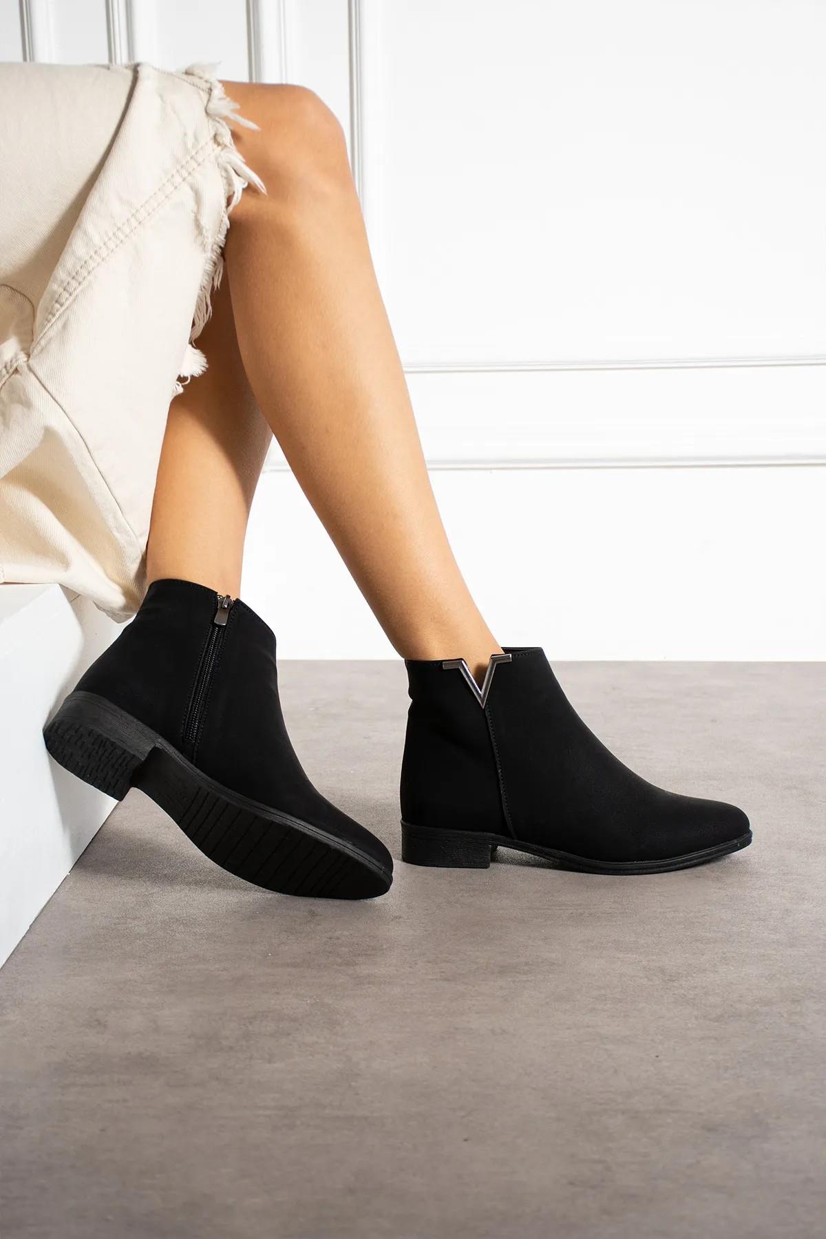 4281 Rahat Esnek Toka Detaylı Sıcak Astar Kadın Bot - Görsel 2