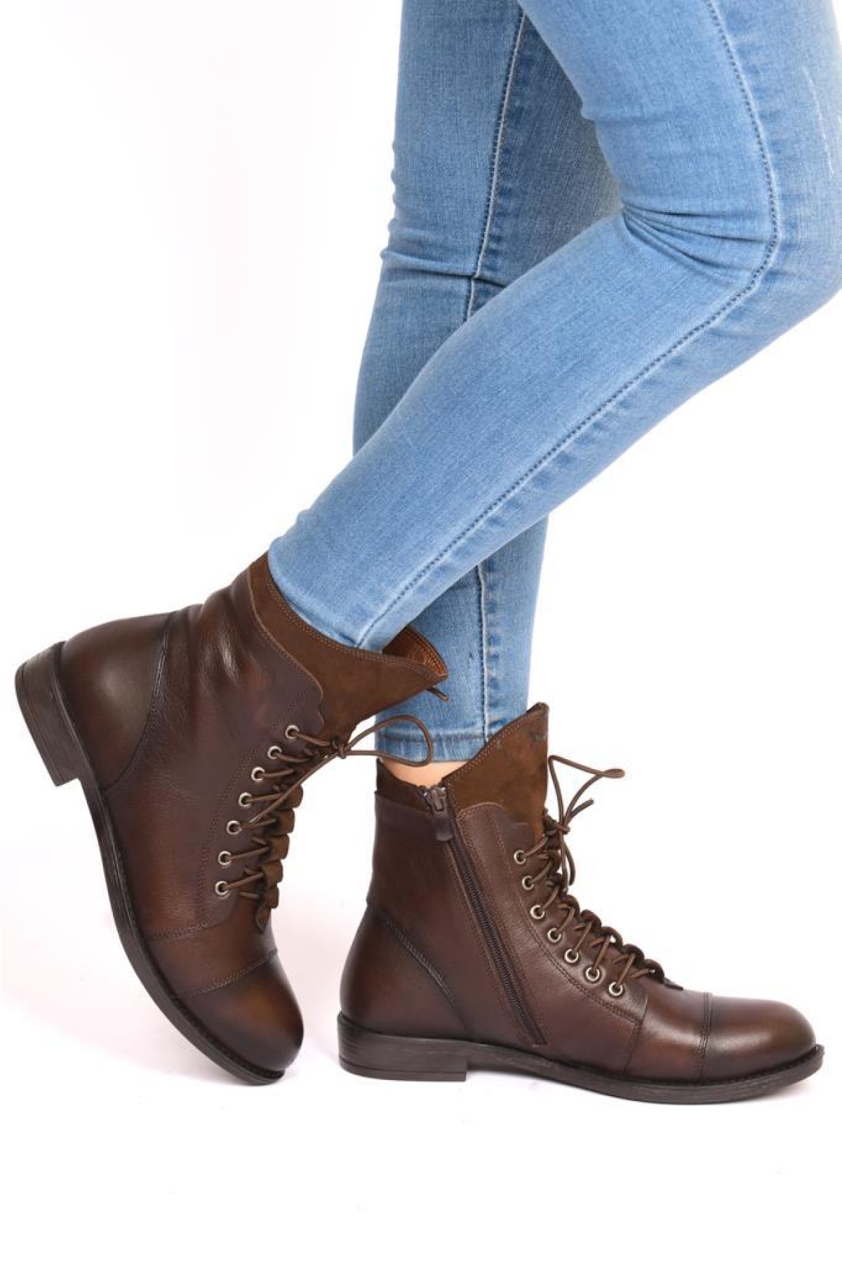 Scavia Orto pedik Comfort Hakiki Deri Bayan Bot - Görsel 3