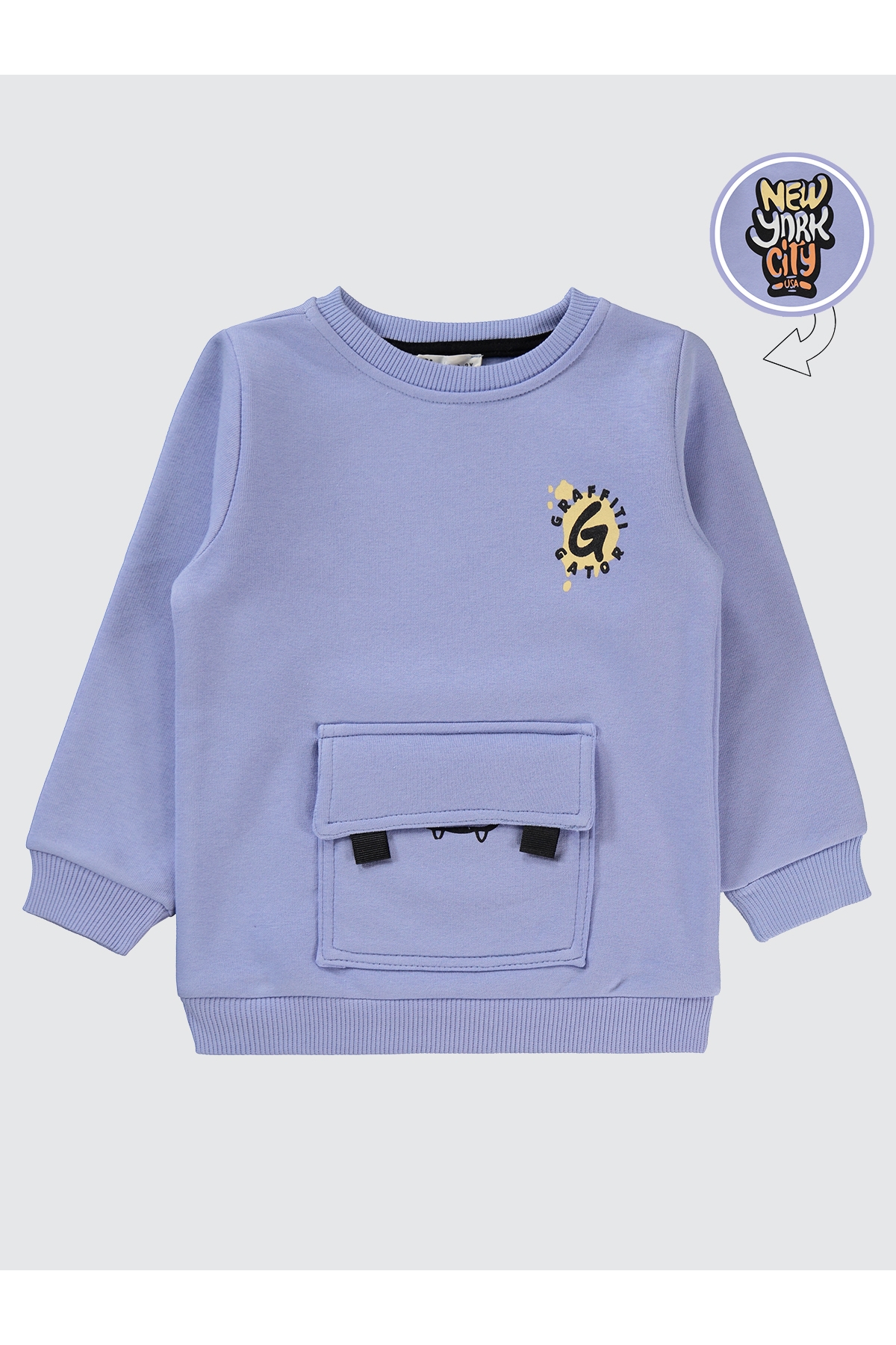 Erkek Çocuk Sweatshirt 2-5 Yaş Koyu Mavi