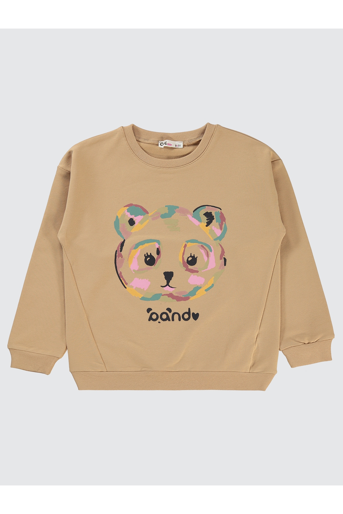 Kız Çocuk Sweatshirt 6-9 Yaş Yulaf Sütü