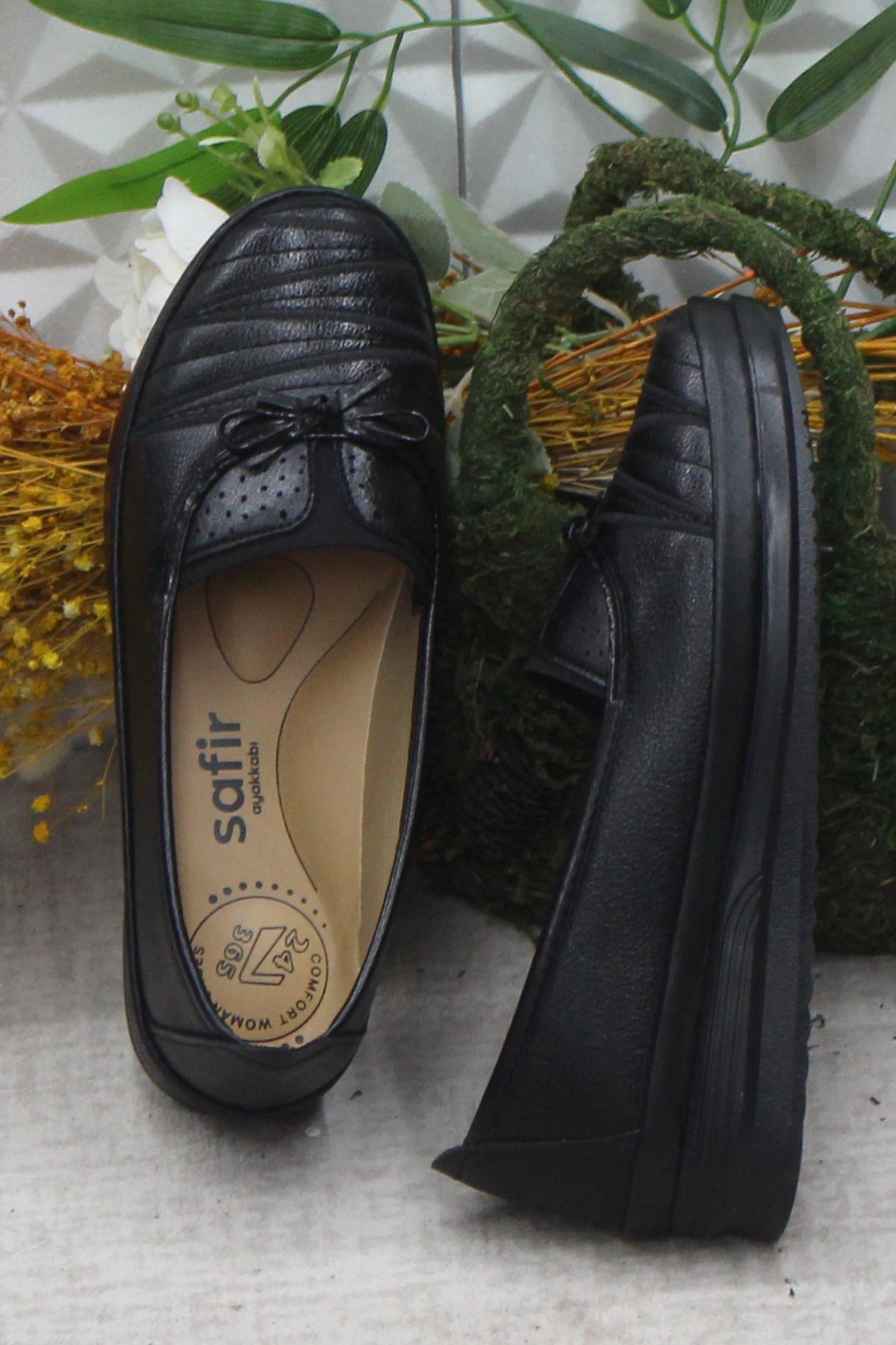 Safir 1272 Siyah Ortopedik Ayakkabı Günlük Kadın Ayakkabı - Görsel 6