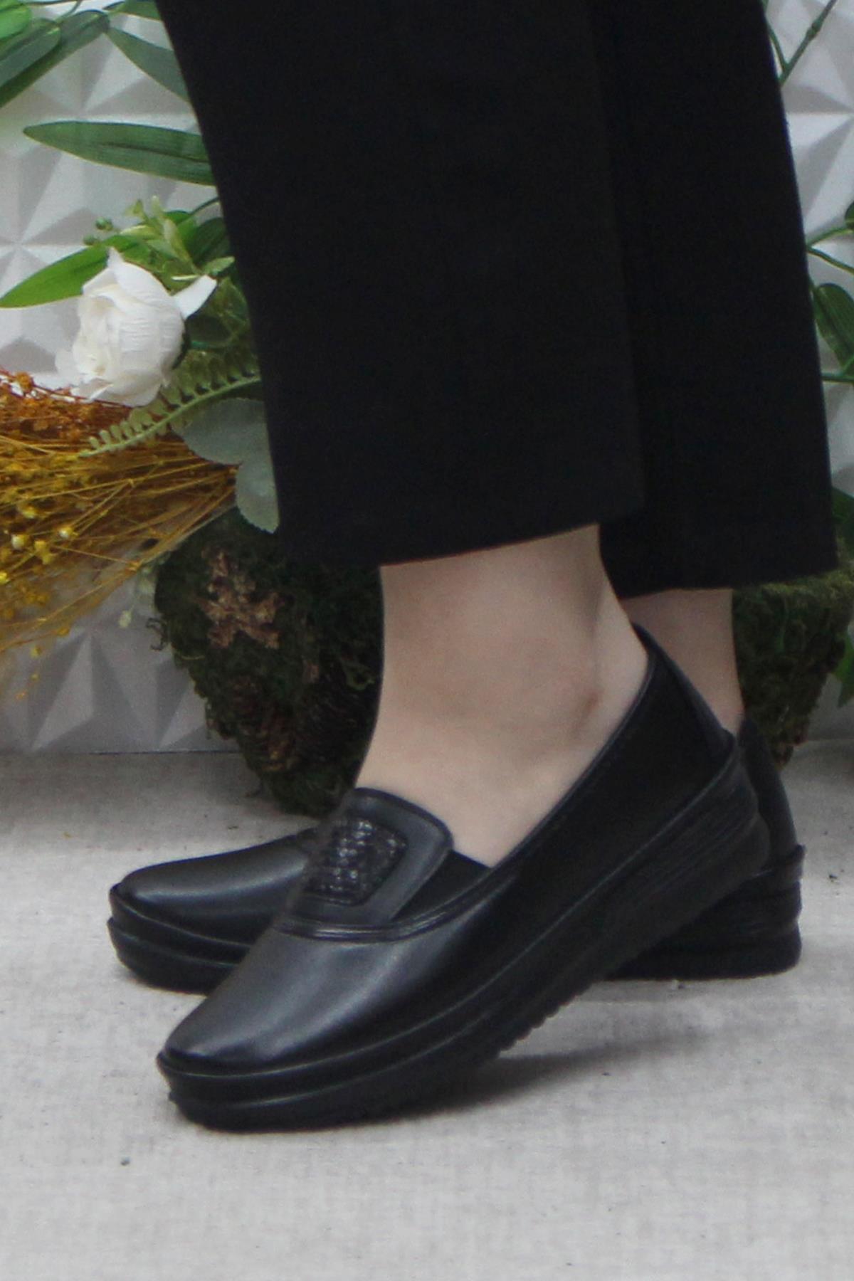 Safir 1262 Siyah Ortopedik Ayakkabı Günlük Kadın Ayakkabı - Görsel 4